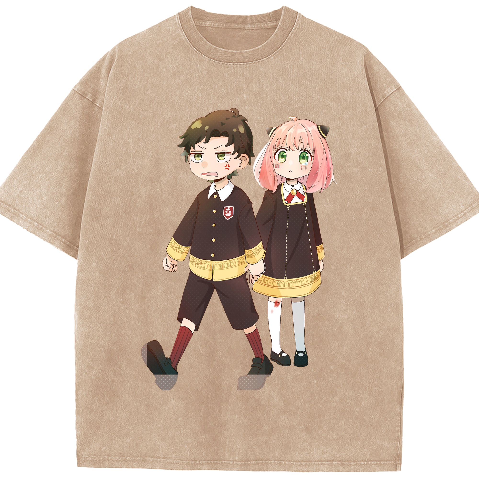 （画像用） SPY×FAMILY间谍家家酒 綿100% ヴィンテージ風 半袖Tシャツ（フロントプリント）