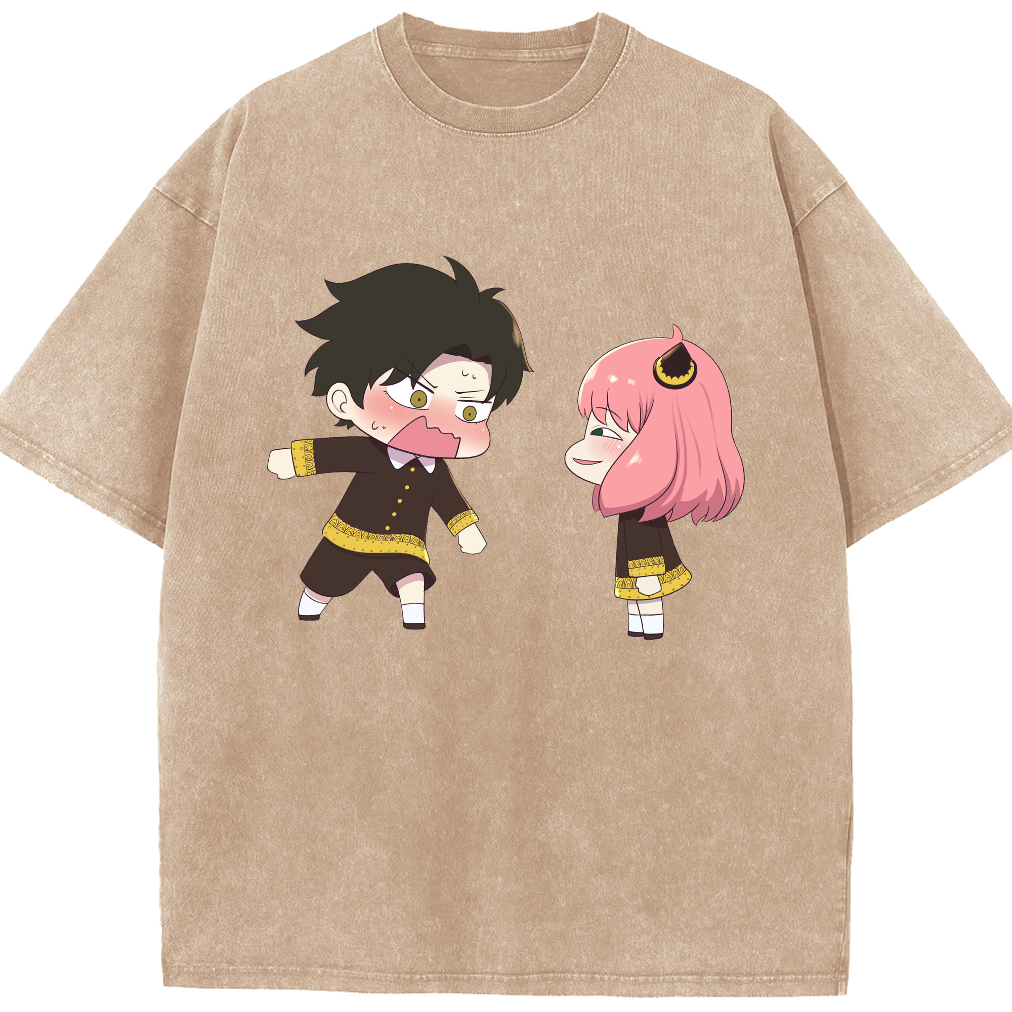 （画像用） SPY×FAMILY间谍家家酒 綿100% ヴィンテージ風 半袖Tシャツ（フロントプリント）