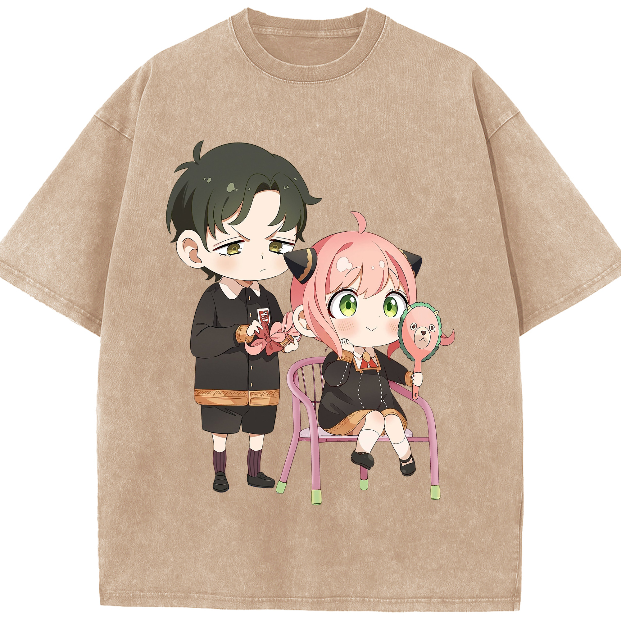 （画像用） SPY×FAMILY间谍家家酒 綿100% ヴィンテージ風 半袖Tシャツ（フロントプリント）