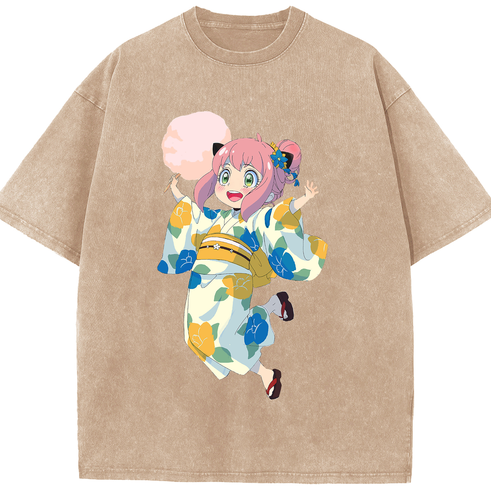 （画像用） SPY×FAMILY间谍家家酒 綿100% ヴィンテージ風 半袖Tシャツ（フロントプリント）
