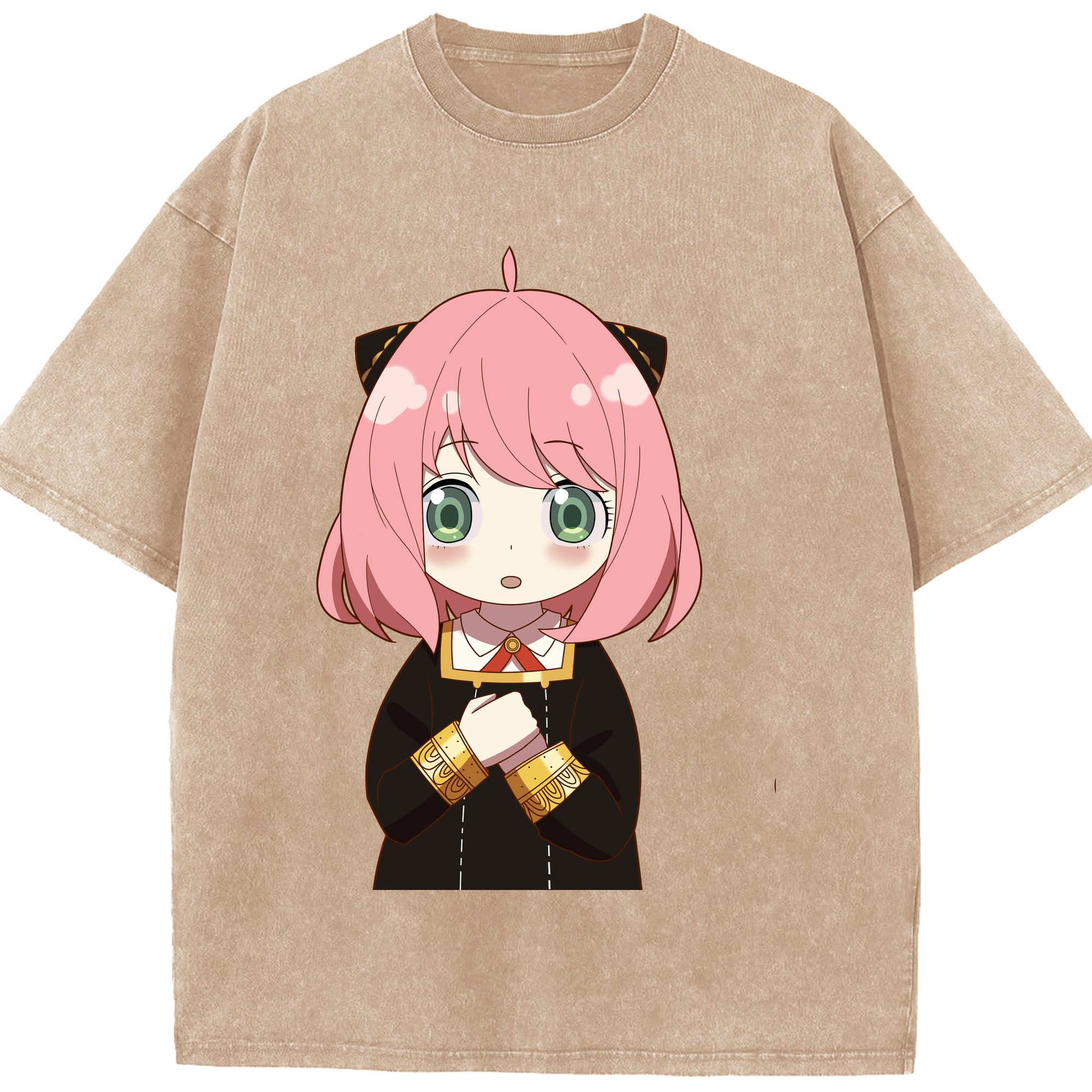 （画像用） SPY×FAMILY间谍家家酒 綿100% ヴィンテージ風 半袖Tシャツ（フロントプリント）