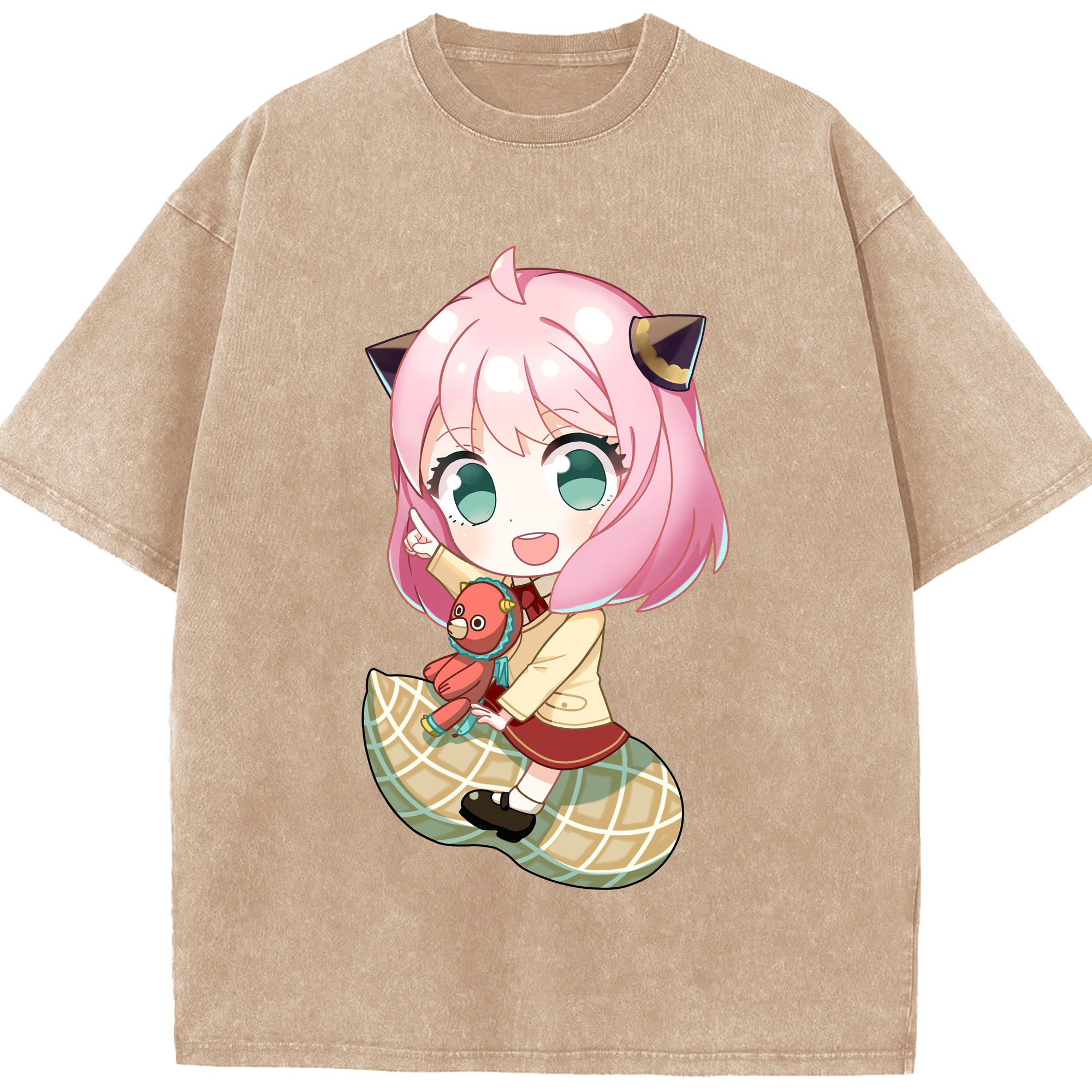 （画像用） SPY×FAMILY间谍家家酒 綿100% ヴィンテージ風 半袖Tシャツ（フロントプリント）