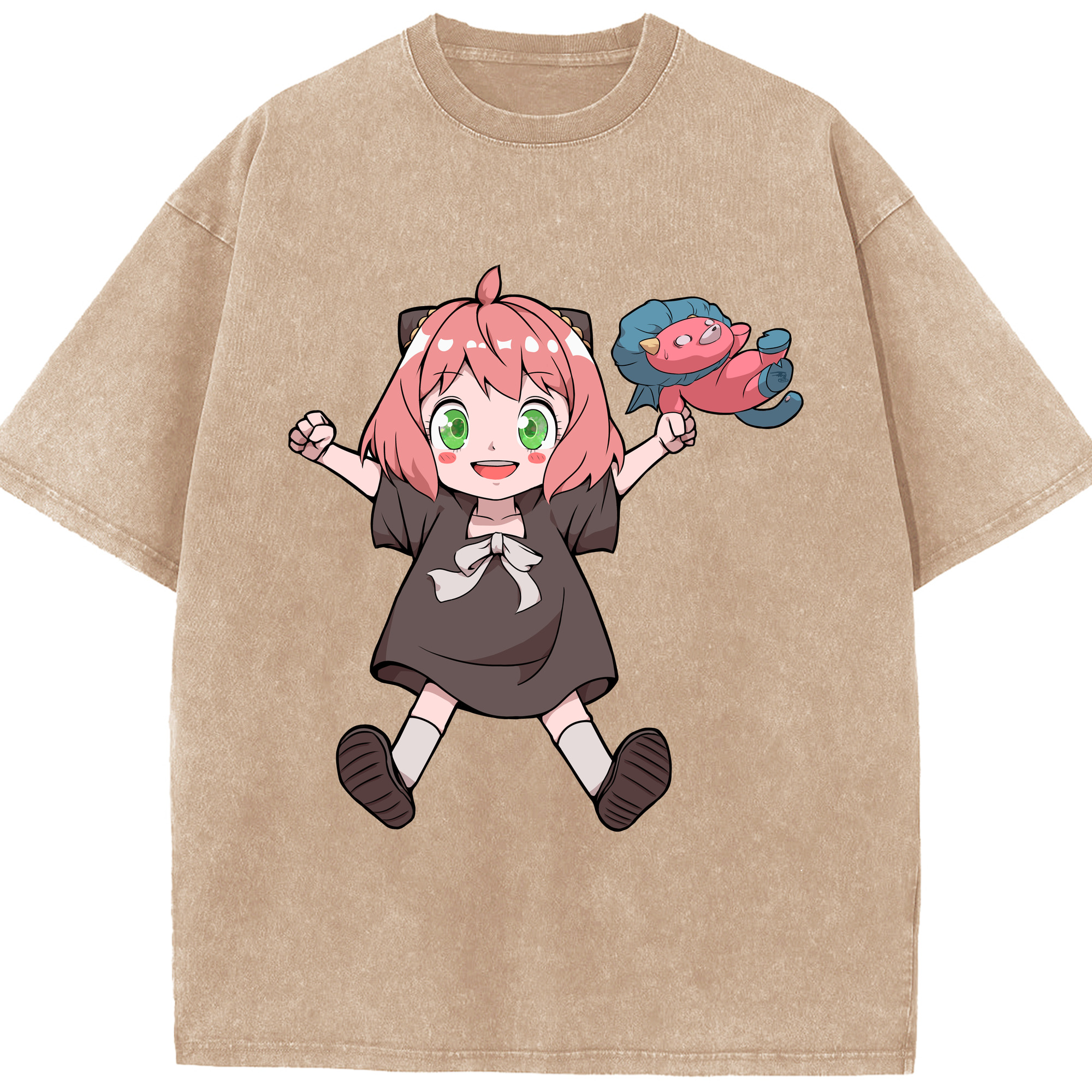（画像用） SPY×FAMILY间谍家家酒 綿100% ヴィンテージ風 半袖Tシャツ（フロントプリント）