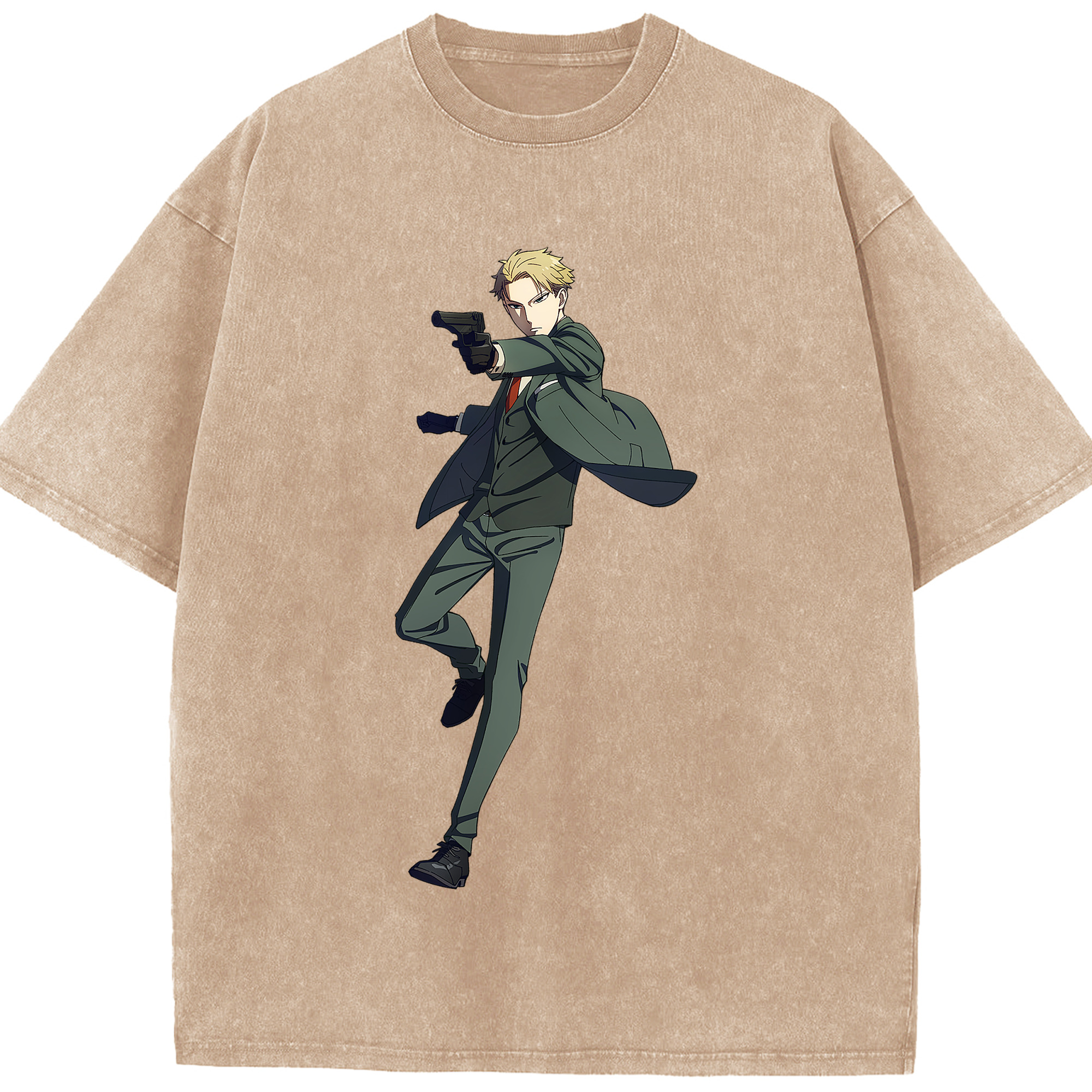 （画像用） SPY×FAMILY间谍家家酒 綿100% ヴィンテージ風 半袖Tシャツ（フロントプリント）