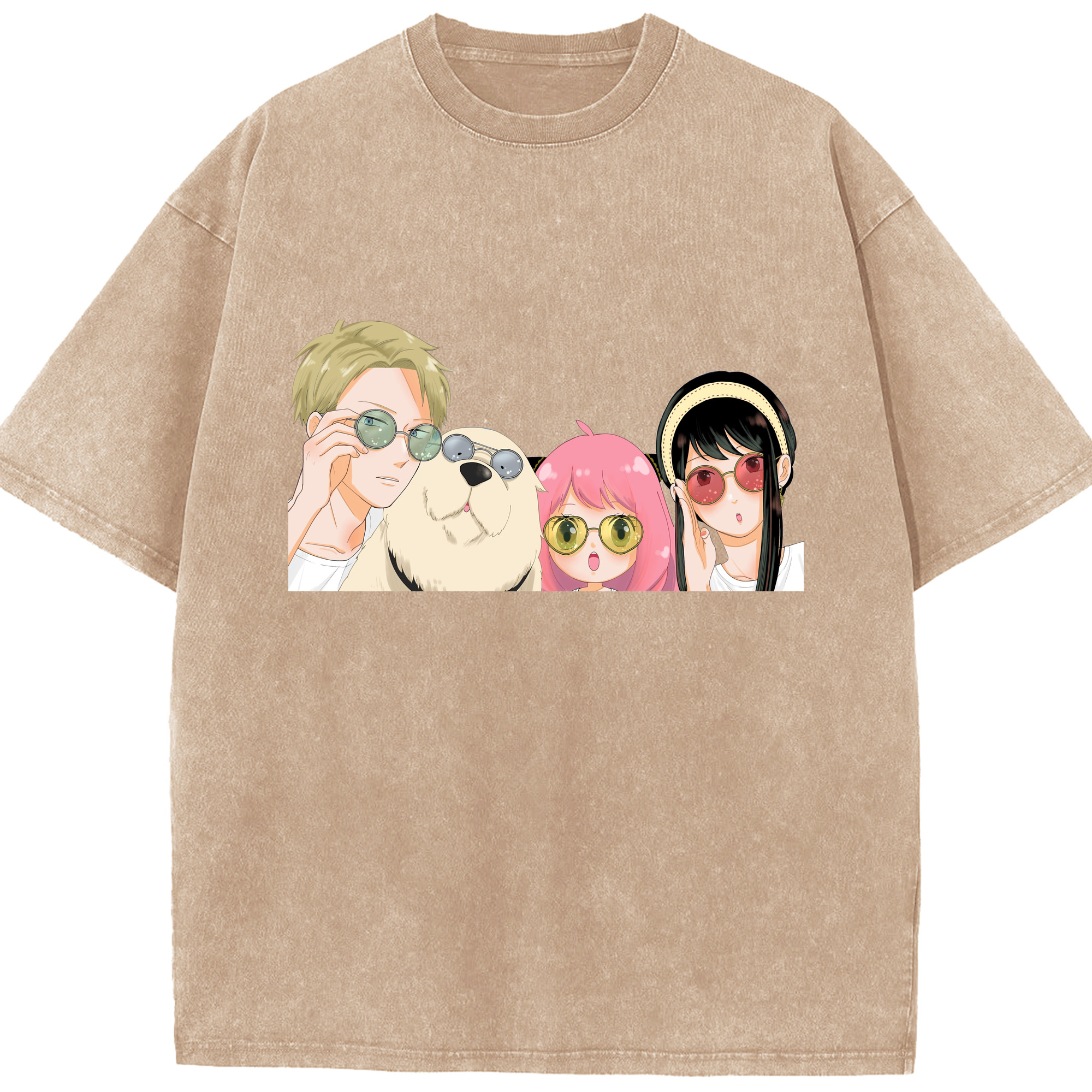 （画像用） SPY×FAMILY间谍家家酒 綿100% ヴィンテージ風 半袖Tシャツ（フロントプリント）