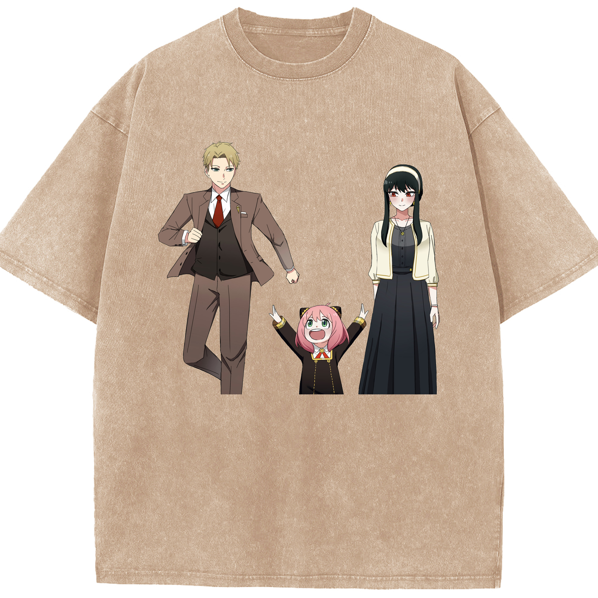 （画像用） SPY×FAMILY间谍家家酒 綿100% ヴィンテージ風 半袖Tシャツ（フロントプリント）