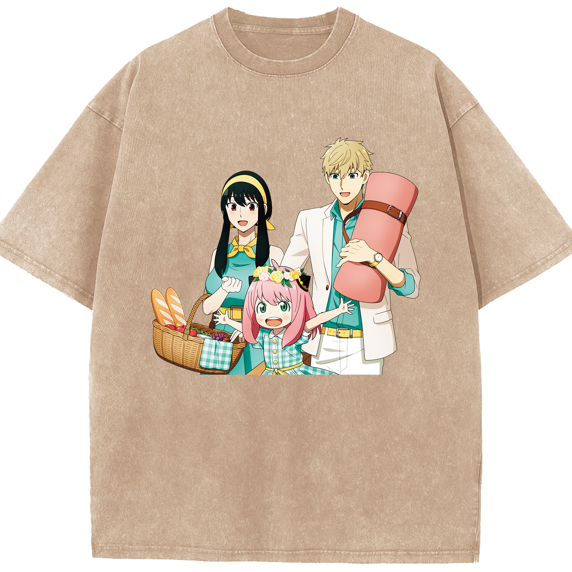 （画像用） SPY×FAMILY间谍家家酒 綿100% ヴィンテージ風 半袖Tシャツ（フロントプリント）