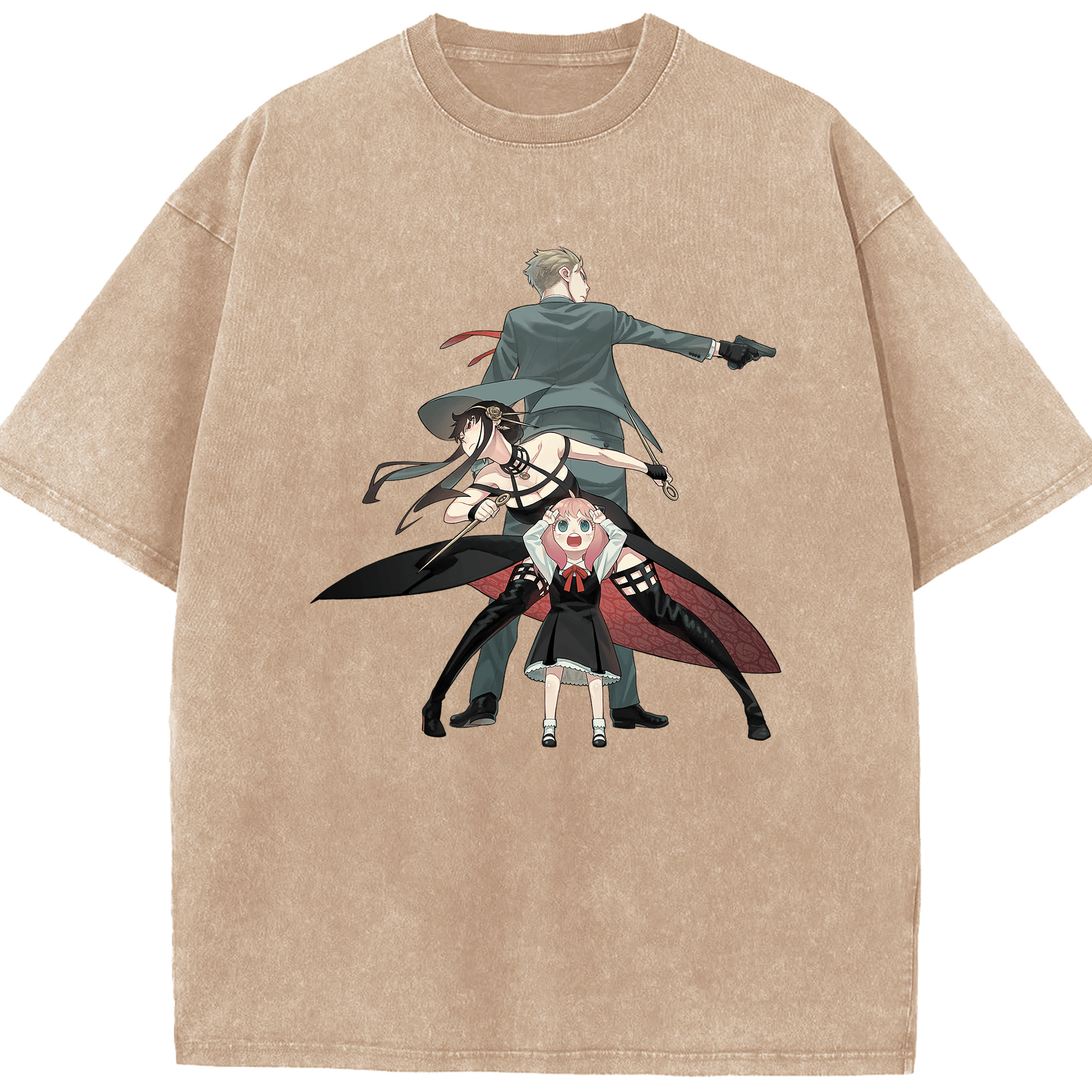 （画像用） SPY×FAMILY间谍家家酒 綿100% ヴィンテージ風 半袖Tシャツ（フロントプリント）
