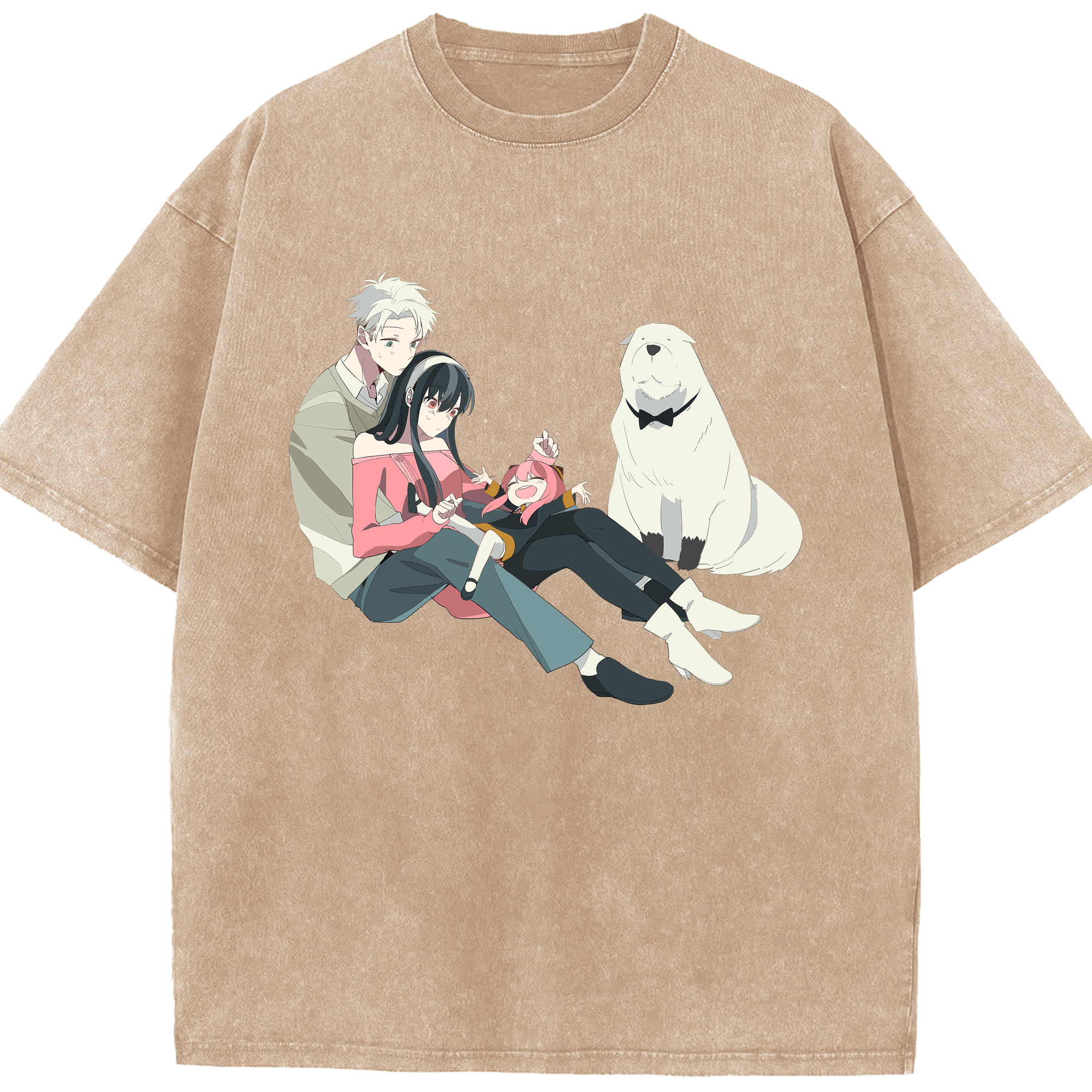 （画像用） SPY×FAMILY间谍家家酒 綿100% ヴィンテージ風 半袖Tシャツ（フロントプリント）