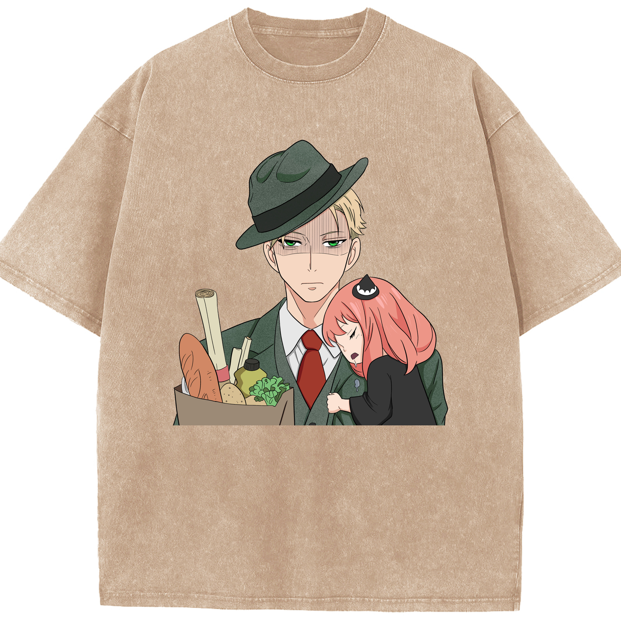 （画像用） SPY×FAMILY间谍家家酒 綿100% ヴィンテージ風 半袖Tシャツ（フロントプリント）