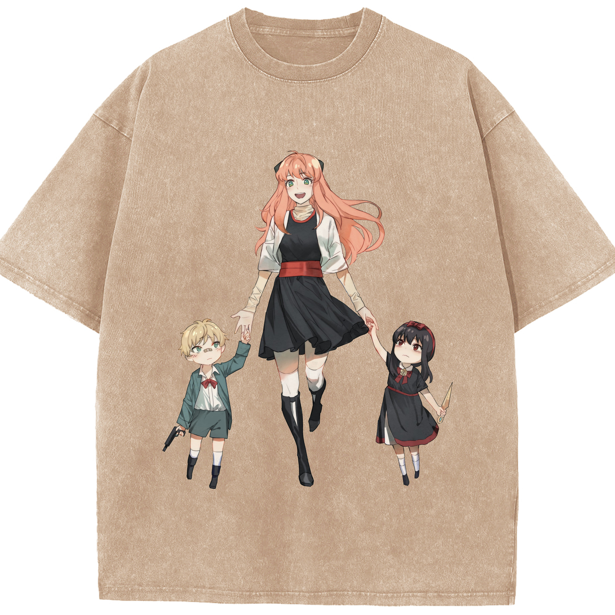 （画像用） SPY×FAMILY间谍家家酒 綿100% ヴィンテージ風 半袖Tシャツ（フロントプリント）