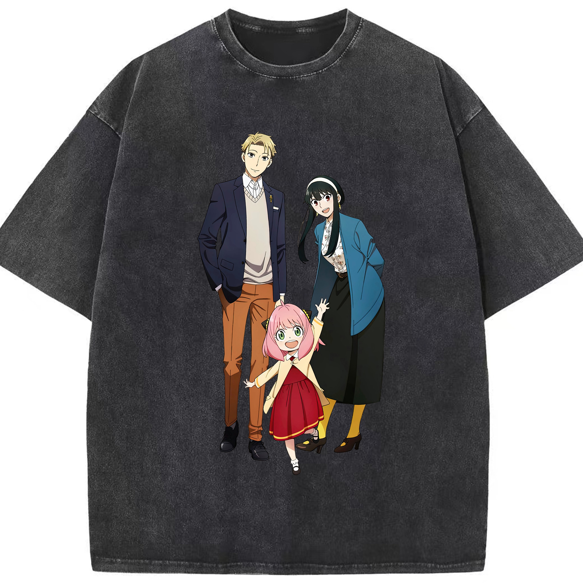 （画像用） SPY×FAMILY间谍家家酒 綿100% ヴィンテージ風 半袖Tシャツ（フロントプリント）