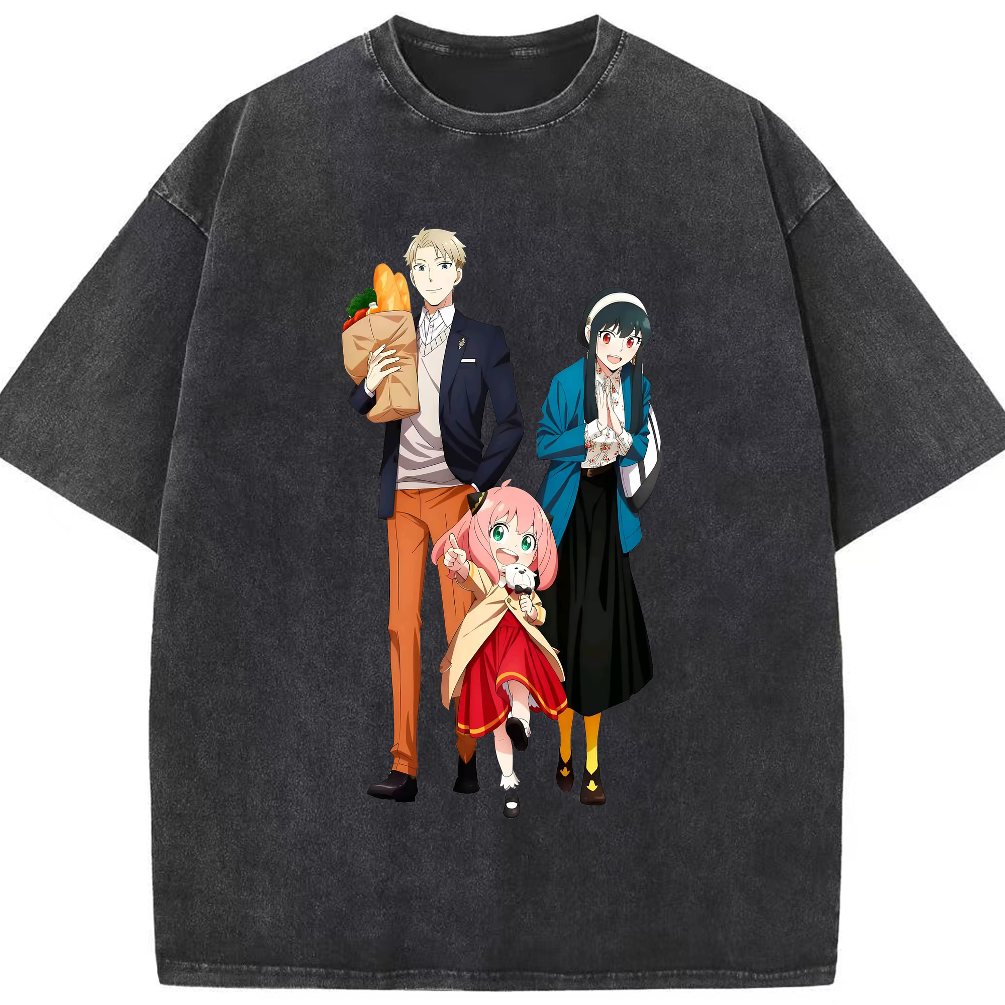 （画像用） SPY×FAMILY间谍家家酒 綿100% ヴィンテージ風 半袖Tシャツ（フロントプリント）