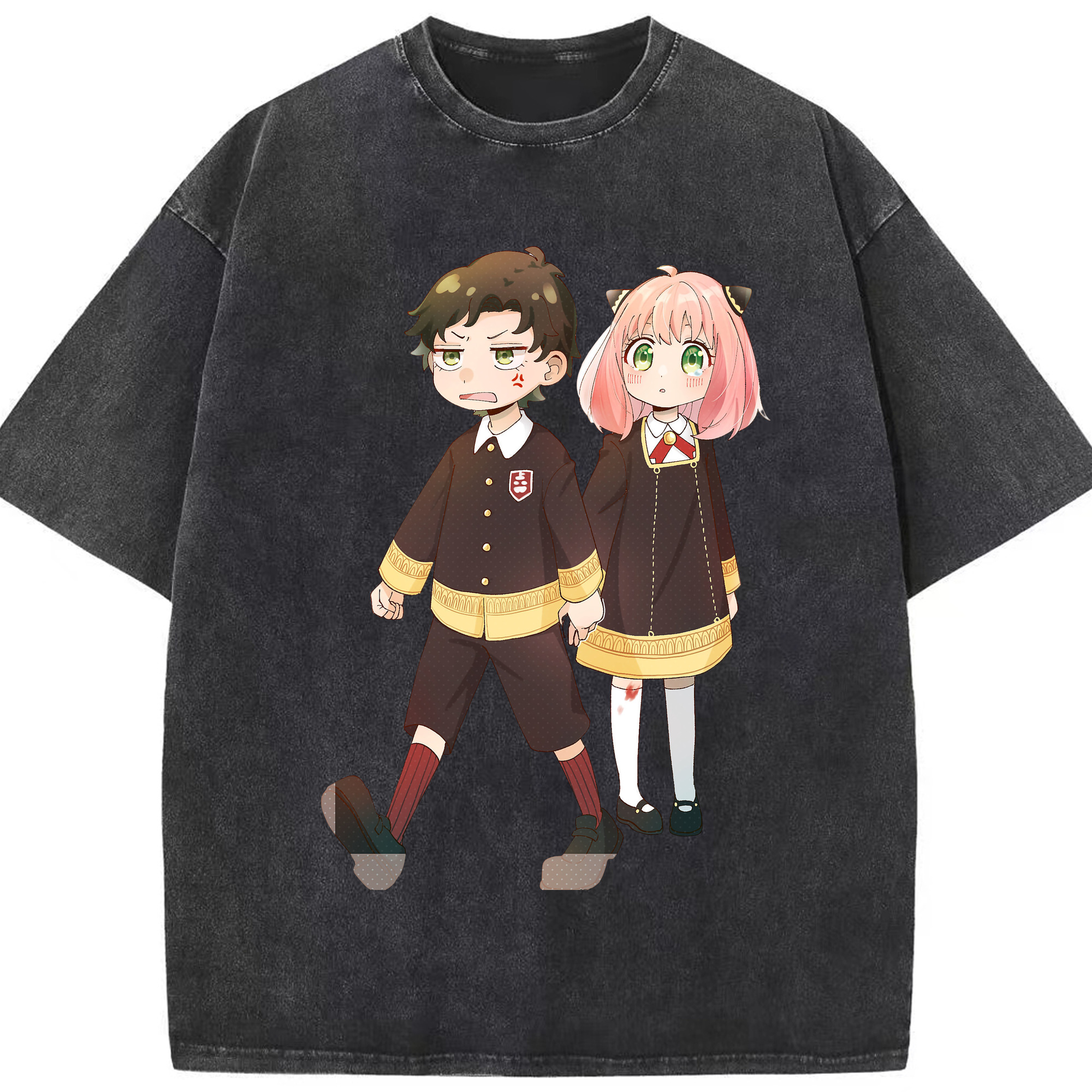 （画像用） SPY×FAMILY间谍家家酒 綿100% ヴィンテージ風 半袖Tシャツ（フロントプリント）