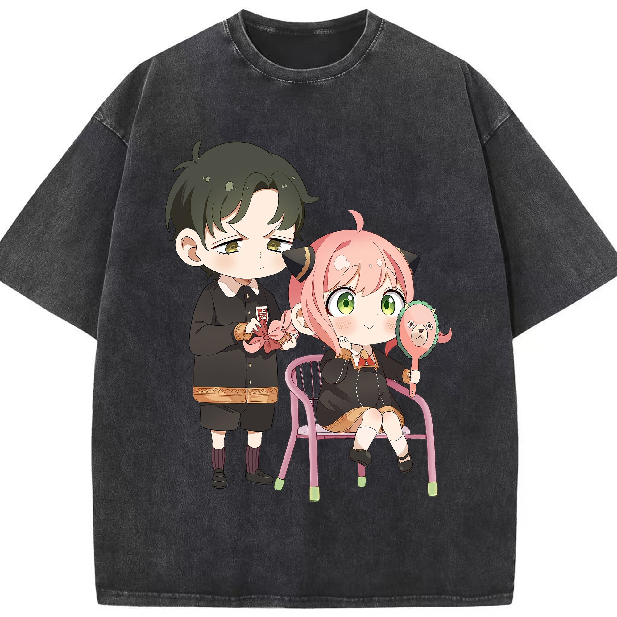 （画像用） SPY×FAMILY间谍家家酒 綿100% ヴィンテージ風 半袖Tシャツ（フロントプリント）