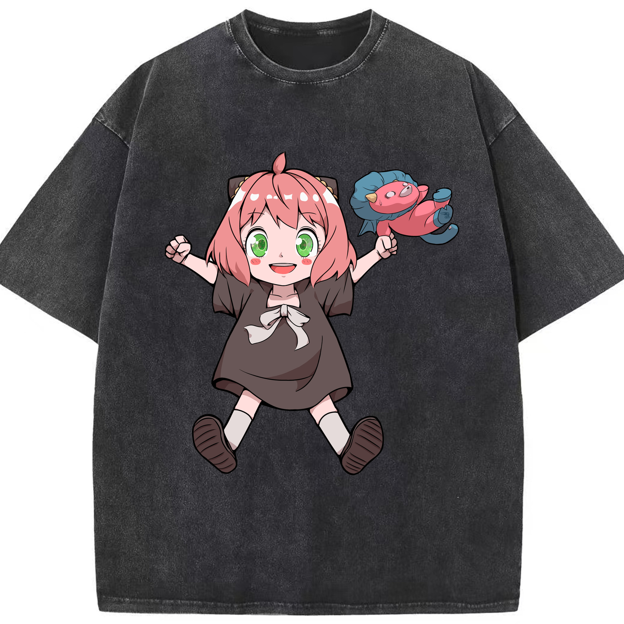 （画像用） SPY×FAMILY间谍家家酒 綿100% ヴィンテージ風 半袖Tシャツ（フロントプリント）