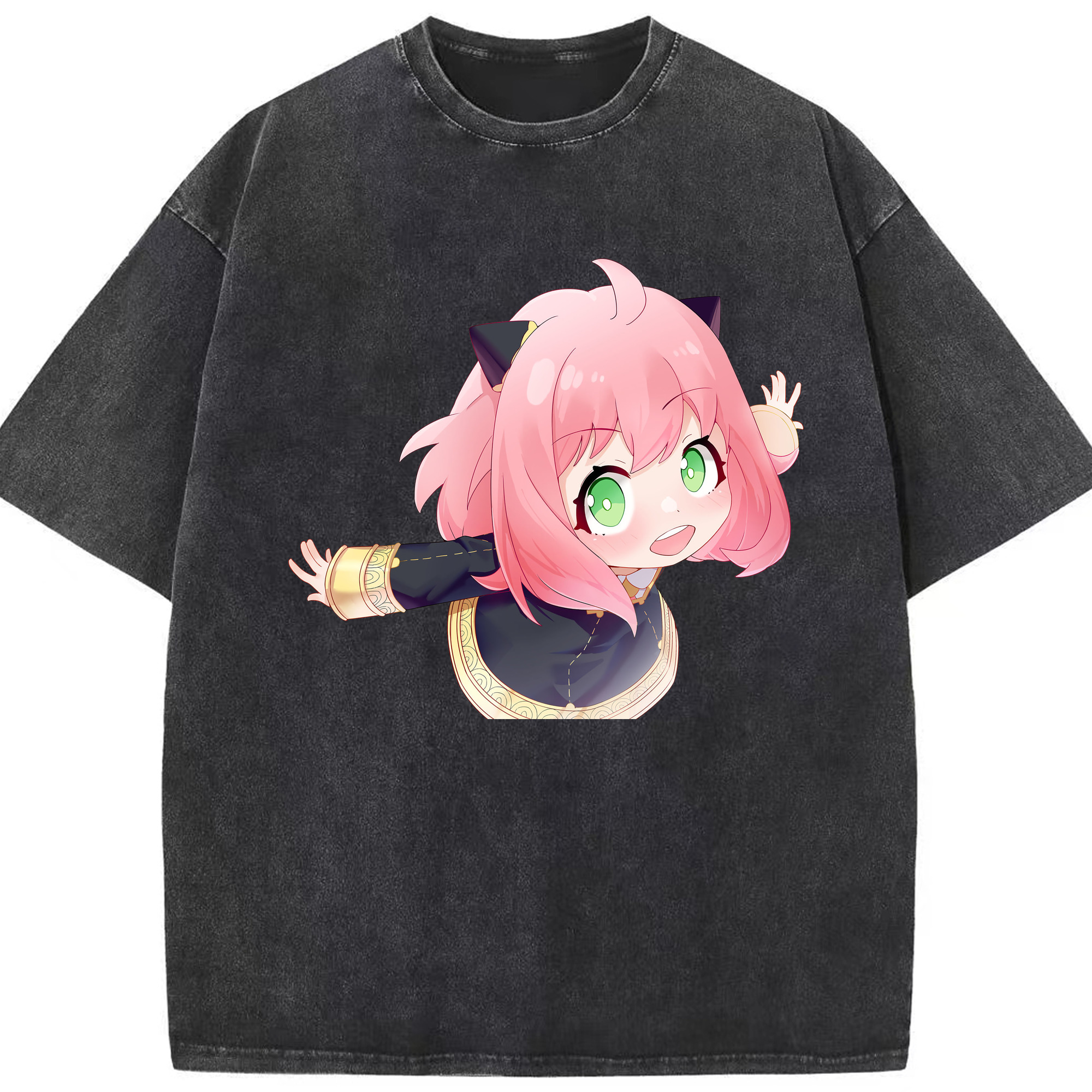 （画像用） SPY×FAMILY间谍家家酒 綿100% ヴィンテージ風 半袖Tシャツ（フロントプリント）