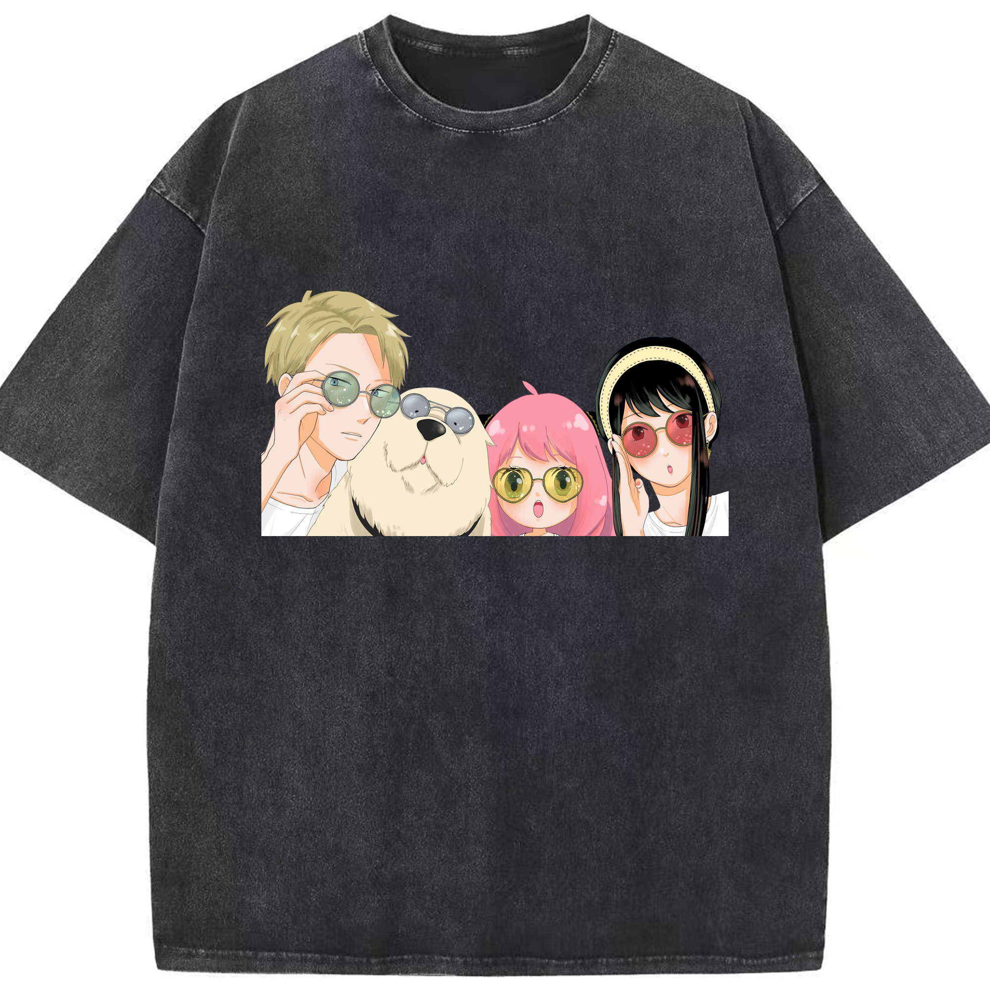 （画像用） SPY×FAMILY间谍家家酒 綿100% ヴィンテージ風 半袖Tシャツ（フロントプリント）
