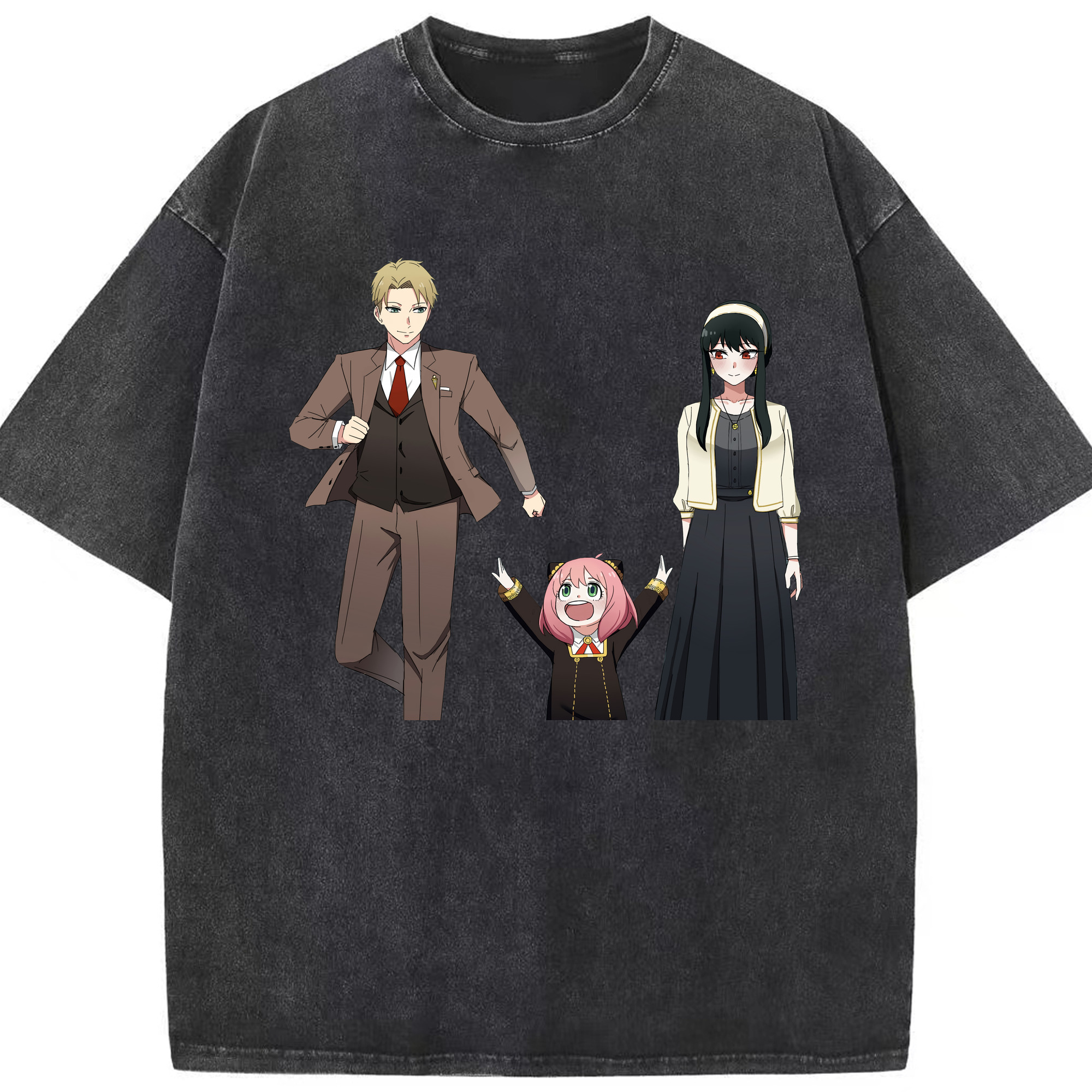 （画像用） SPY×FAMILY间谍家家酒 綿100% ヴィンテージ風 半袖Tシャツ（フロントプリント）