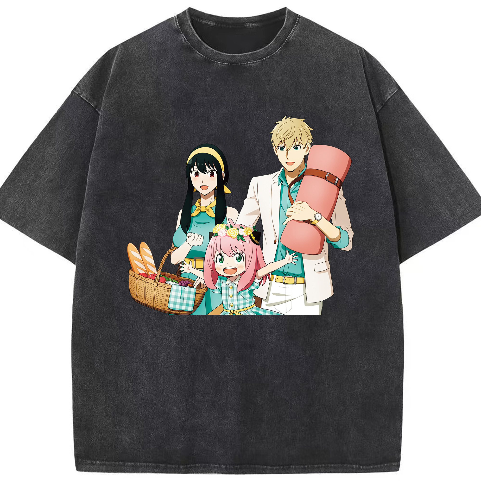 （画像用） SPY×FAMILY间谍家家酒 綿100% ヴィンテージ風 半袖Tシャツ（フロントプリント）
