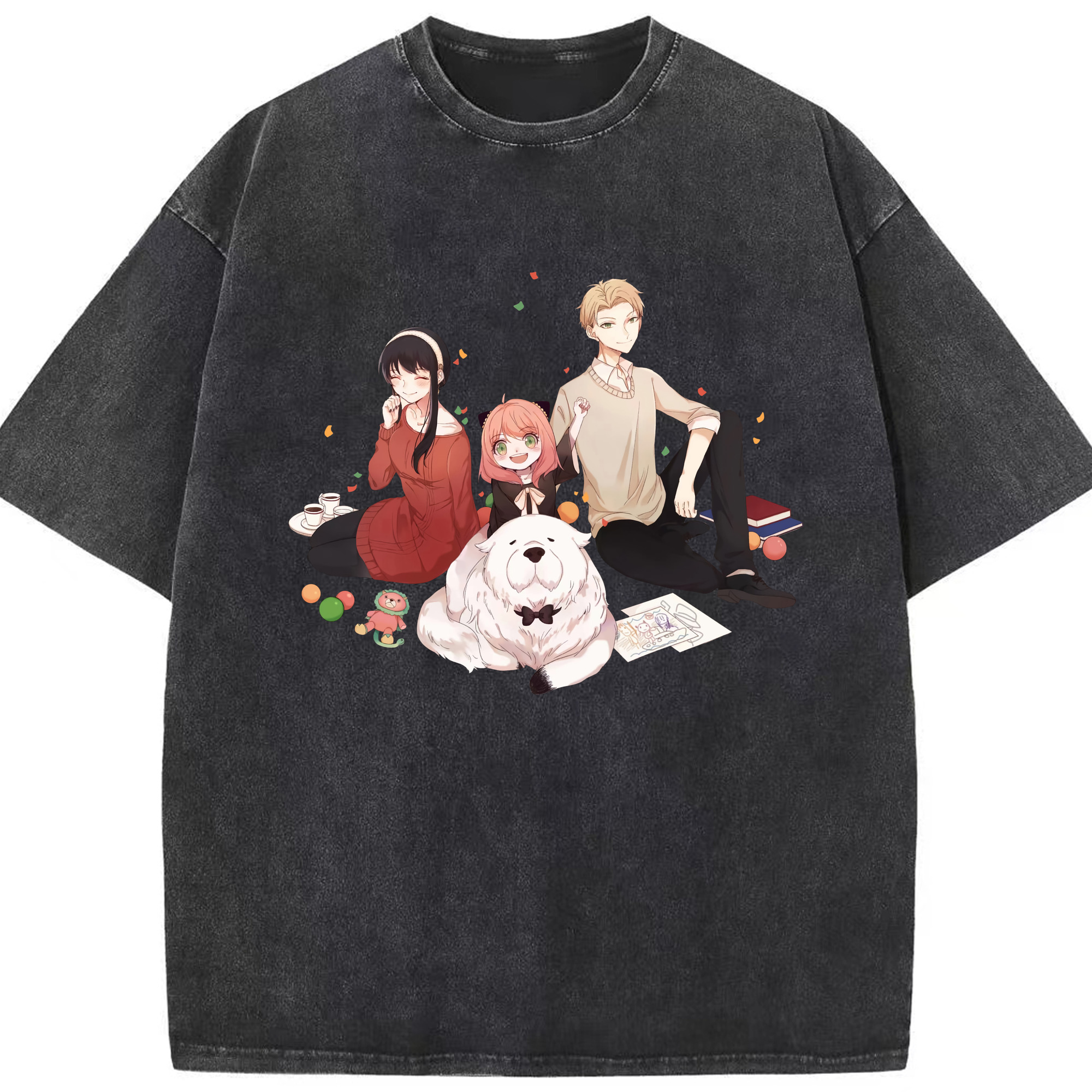 （画像用） SPY×FAMILY间谍家家酒 綿100% ヴィンテージ風 半袖Tシャツ（フロントプリント）