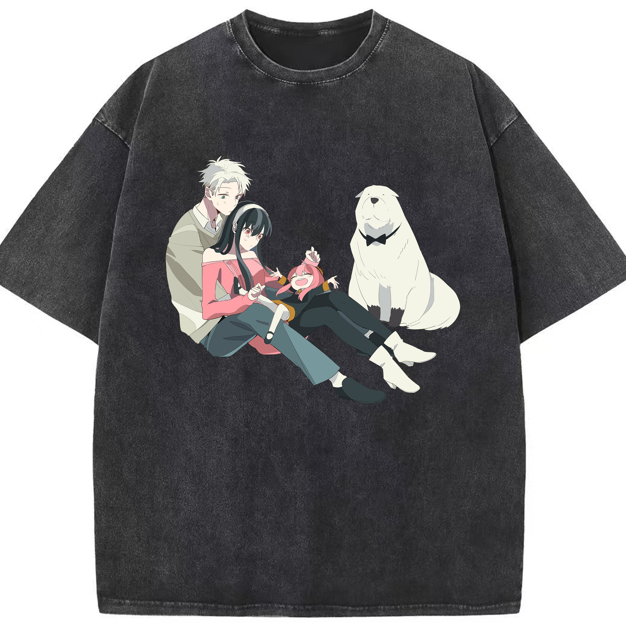 （画像用） SPY×FAMILY间谍家家酒 綿100% ヴィンテージ風 半袖Tシャツ（フロントプリント）