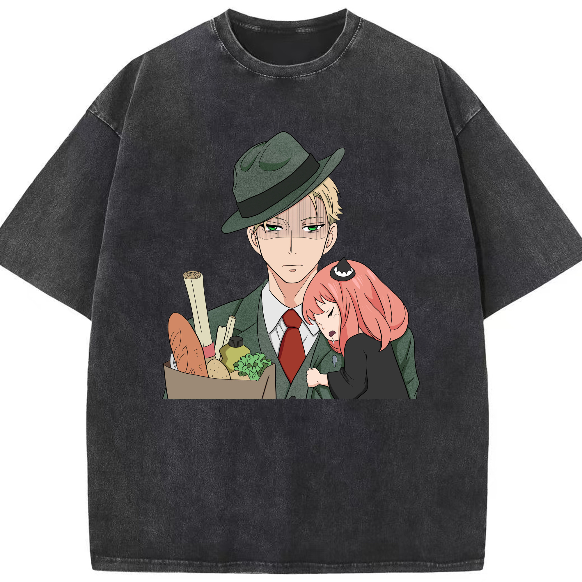 （画像用） SPY×FAMILY间谍家家酒 綿100% ヴィンテージ風 半袖Tシャツ（フロントプリント）