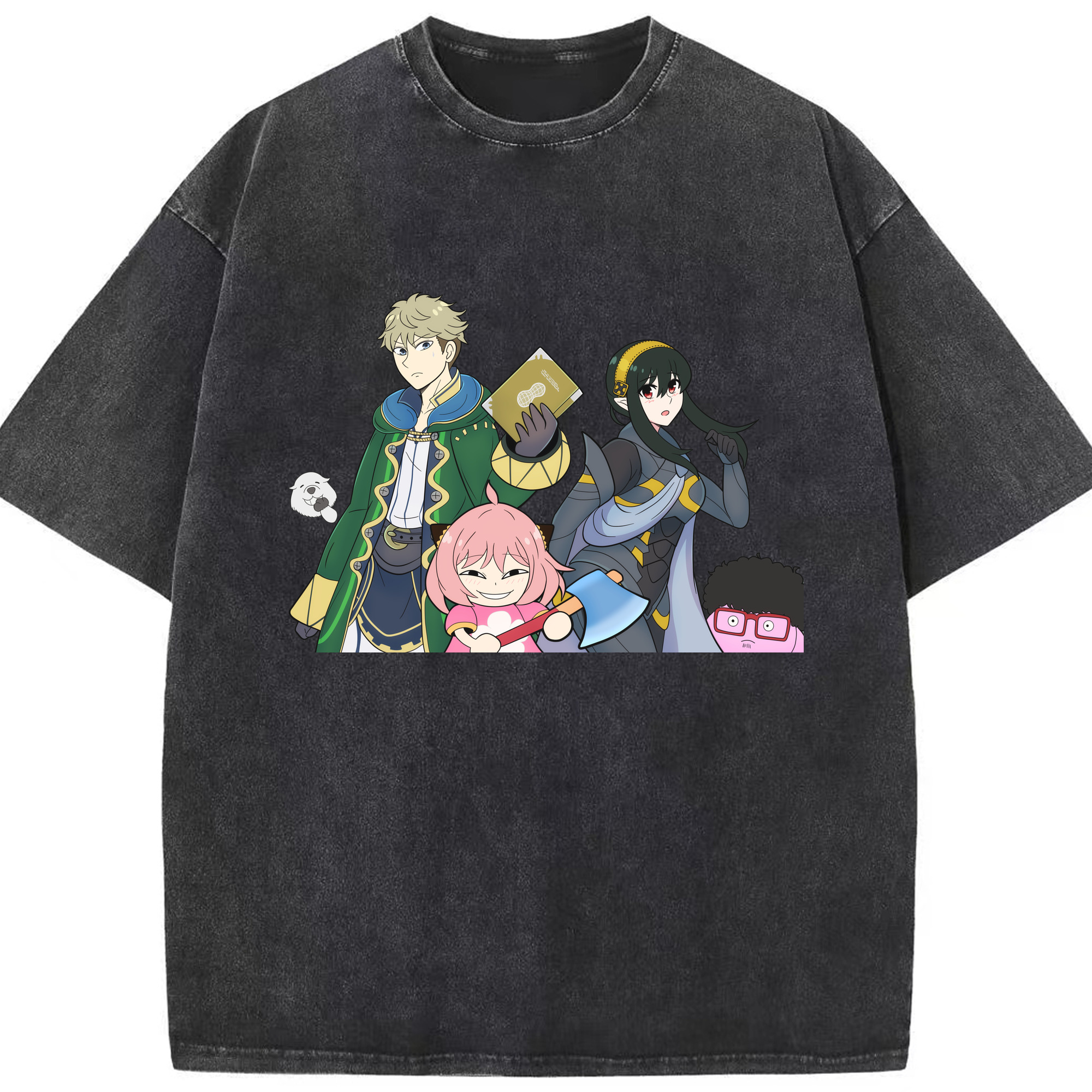 （画像用） SPY×FAMILY间谍家家酒 綿100% ヴィンテージ風 半袖Tシャツ（フロントプリント）