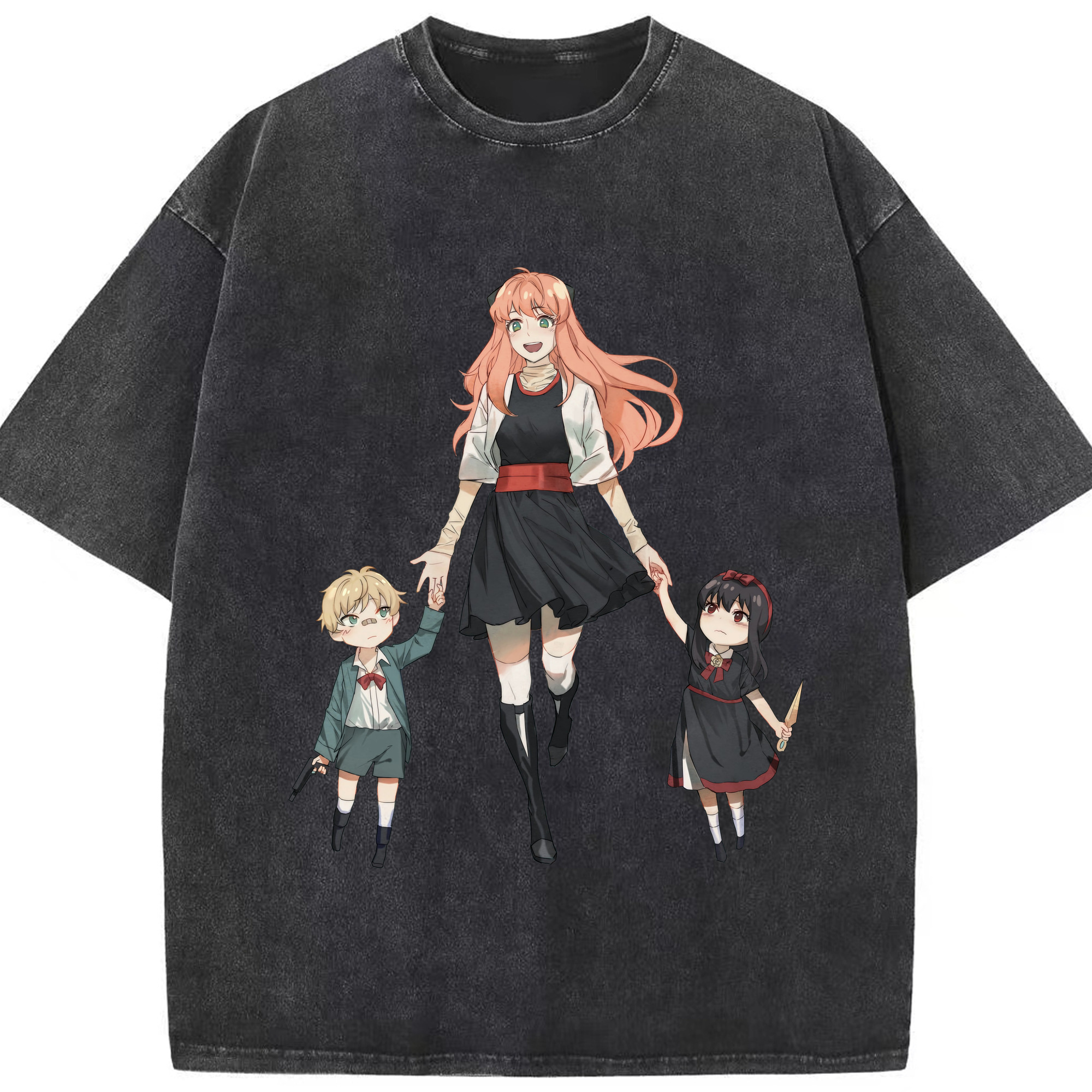 （画像用） SPY×FAMILY间谍家家酒 綿100% ヴィンテージ風 半袖Tシャツ（フロントプリント）