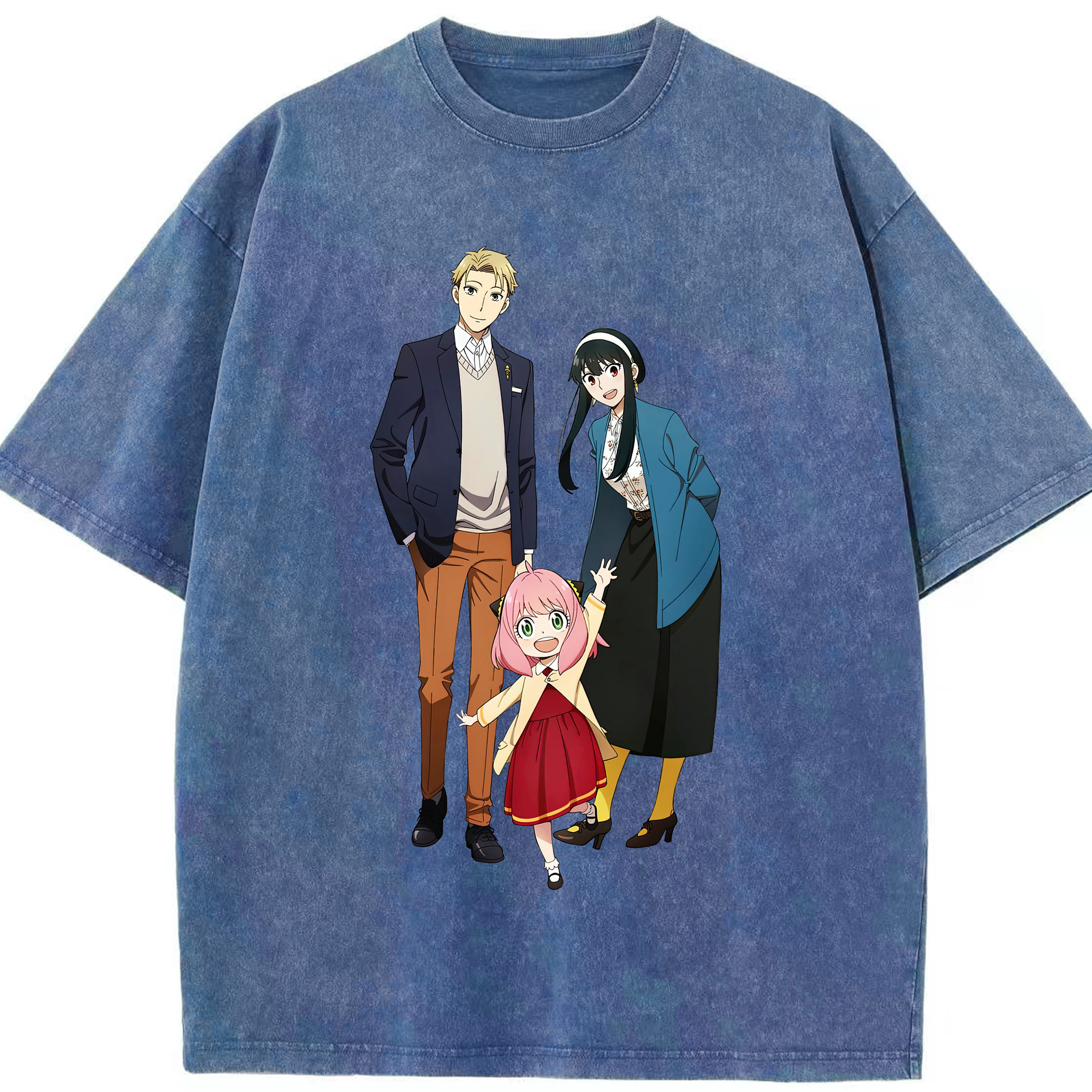 （画像用） SPY×FAMILY间谍家家酒 綿100% ヴィンテージ風 半袖Tシャツ（フロントプリント）