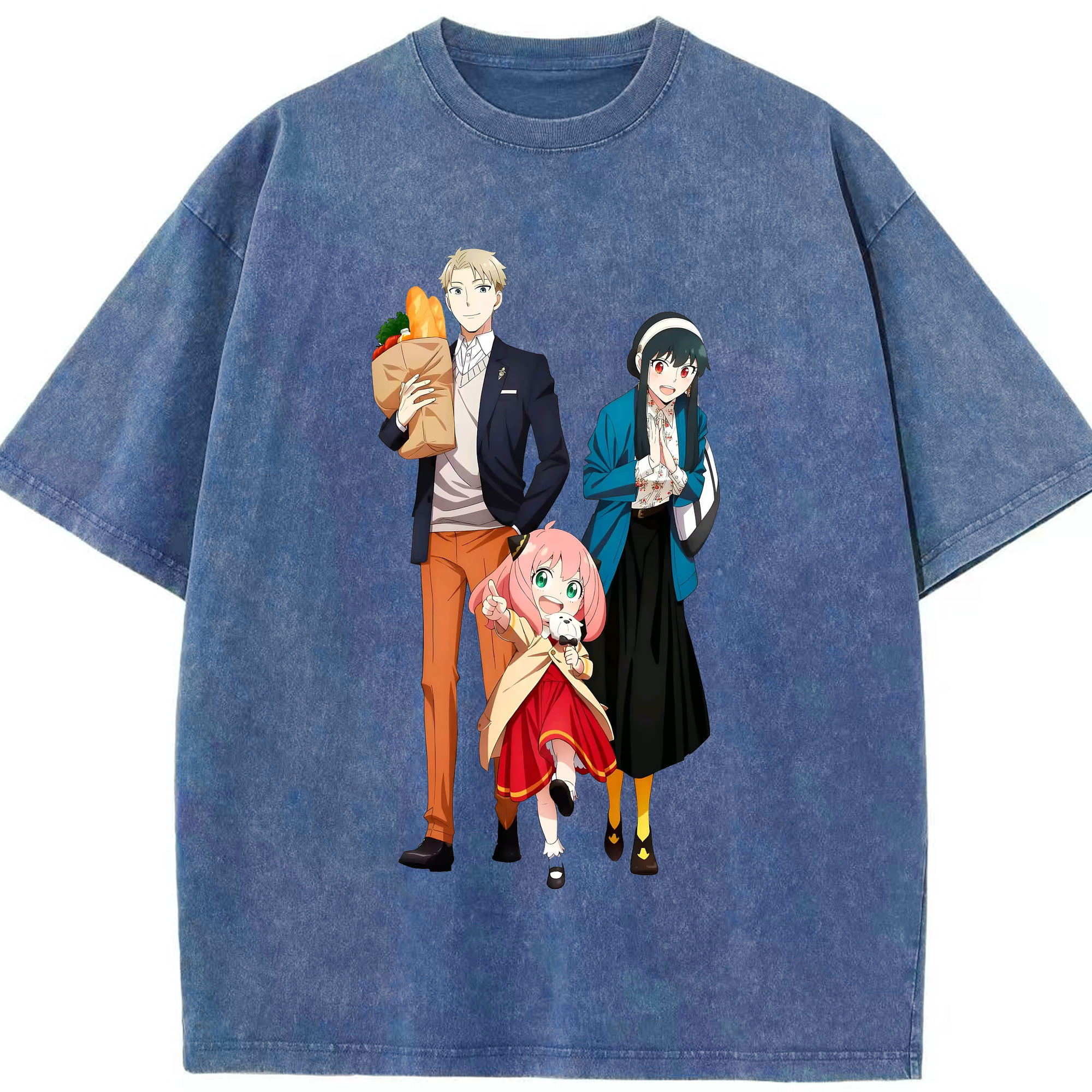 （画像用） SPY×FAMILY间谍家家酒 綿100% ヴィンテージ風 半袖Tシャツ（フロントプリント）