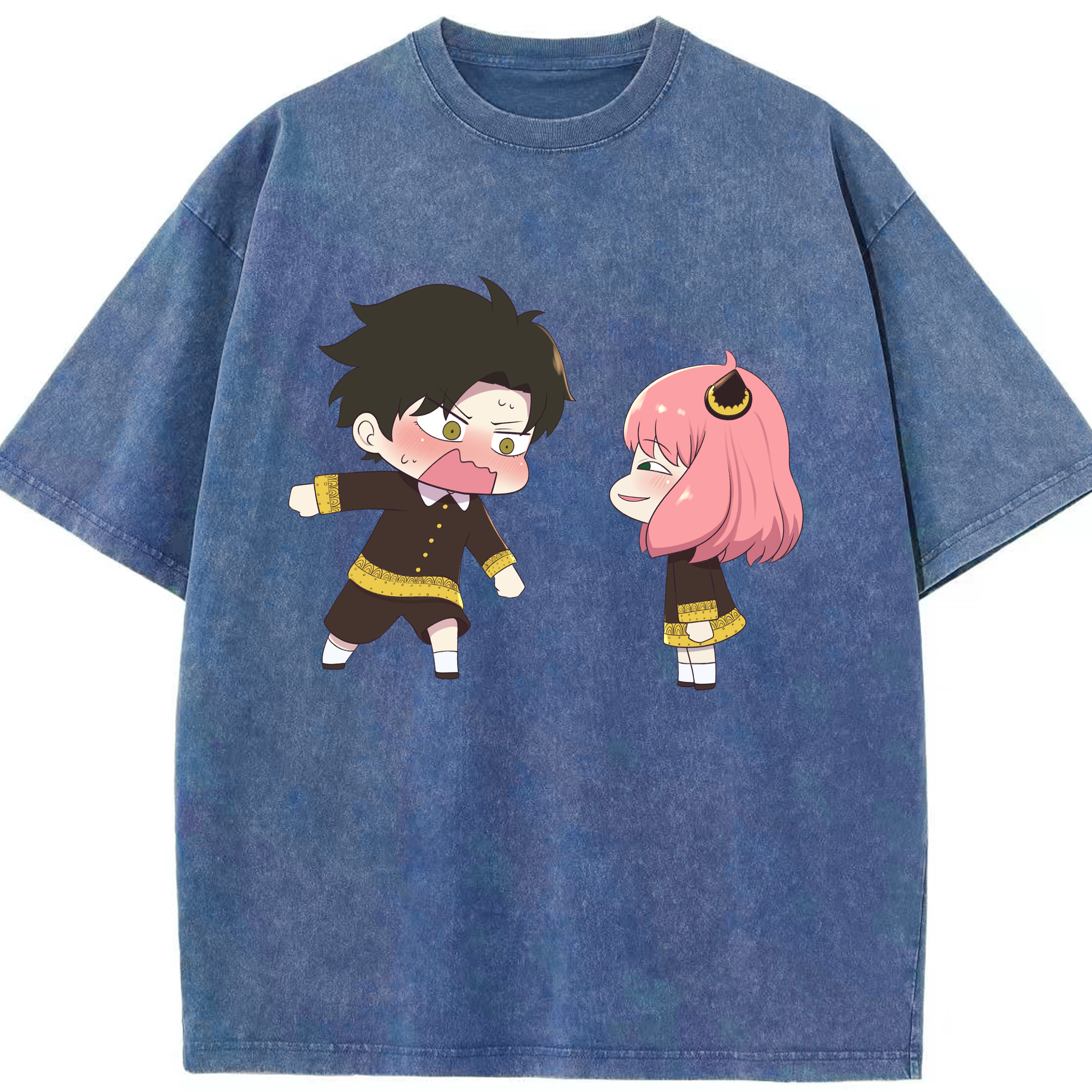 （画像用） SPY×FAMILY间谍家家酒 綿100% ヴィンテージ風 半袖Tシャツ（フロントプリント）