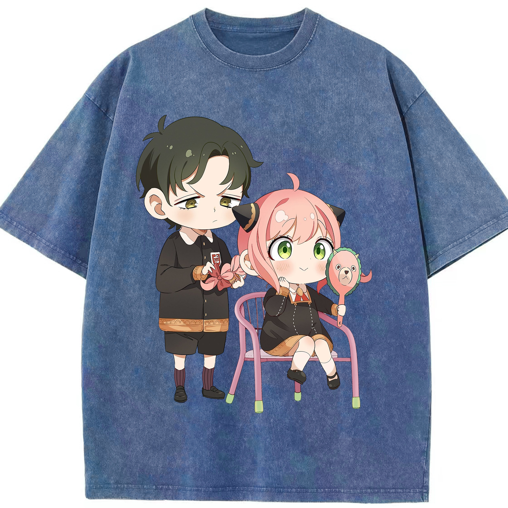 （画像用） SPY×FAMILY间谍家家酒 綿100% ヴィンテージ風 半袖Tシャツ（フロントプリント）