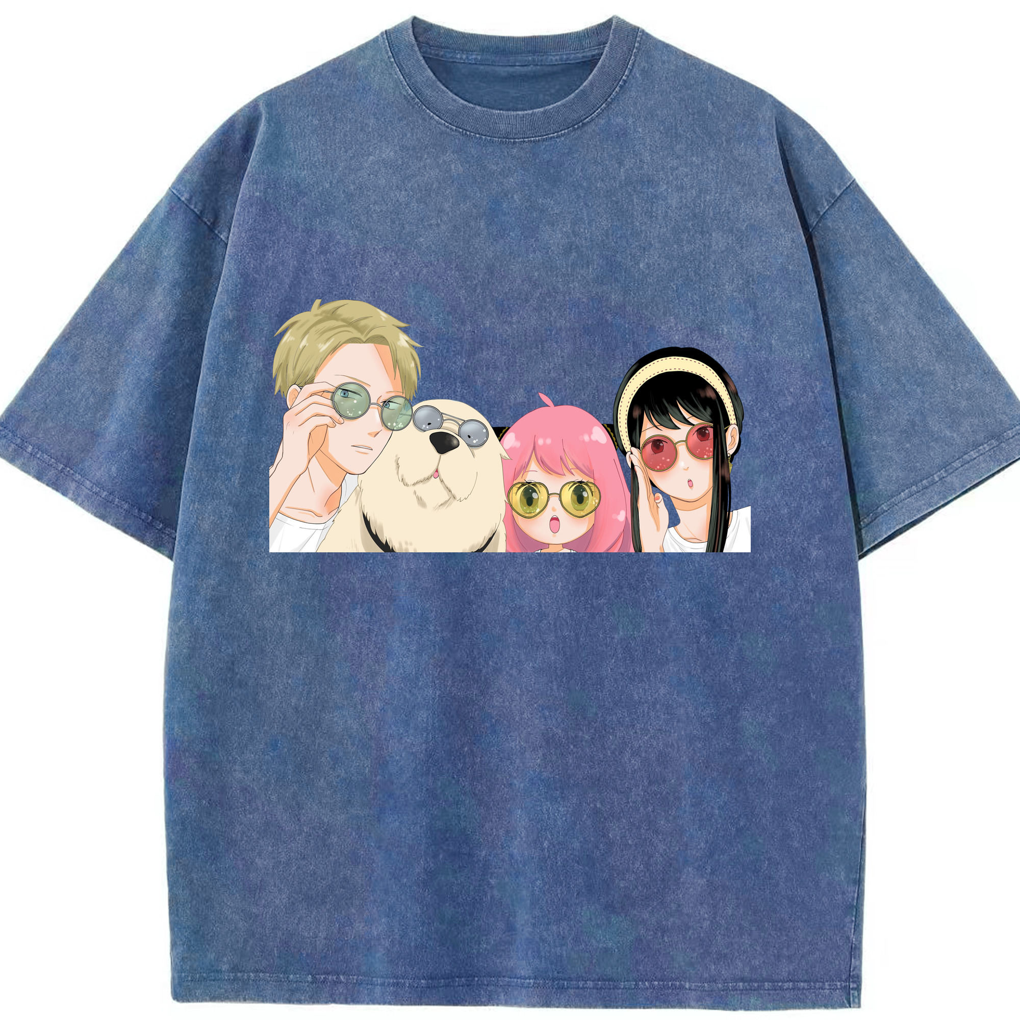 （画像用） SPY×FAMILY间谍家家酒 綿100% ヴィンテージ風 半袖Tシャツ（フロントプリント）