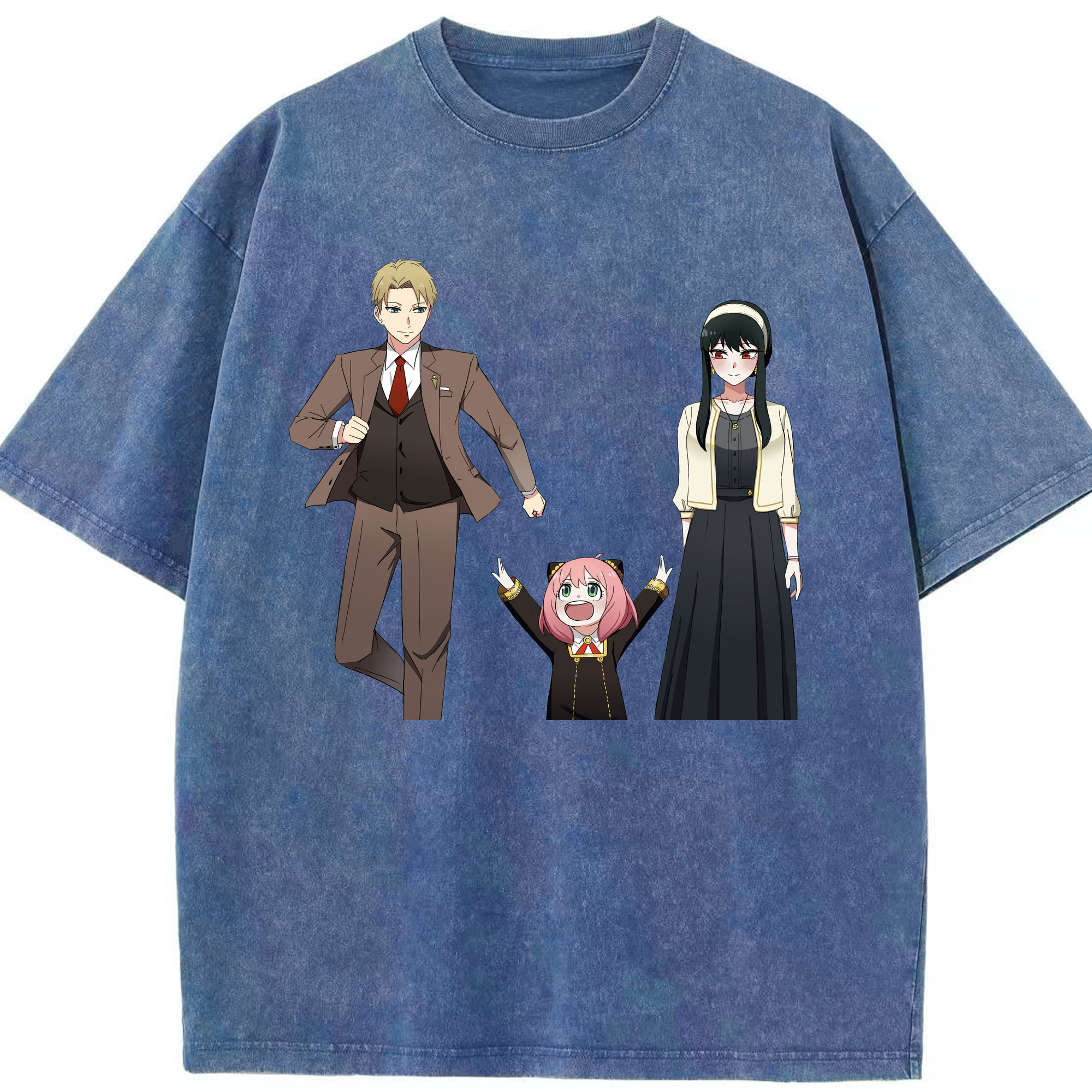 （画像用） SPY×FAMILY间谍家家酒 綿100% ヴィンテージ風 半袖Tシャツ（フロントプリント）