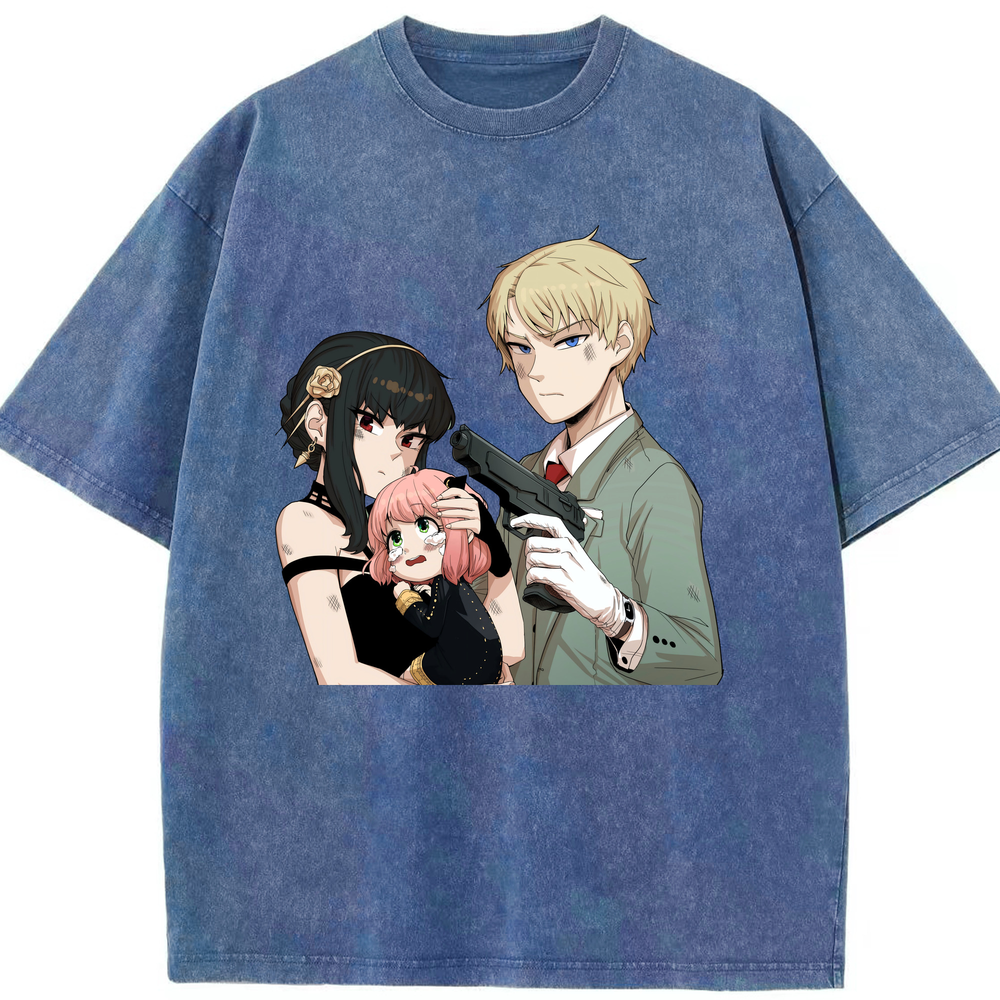 （画像用） SPY×FAMILY间谍家家酒 綿100% ヴィンテージ風 半袖Tシャツ（フロントプリント）