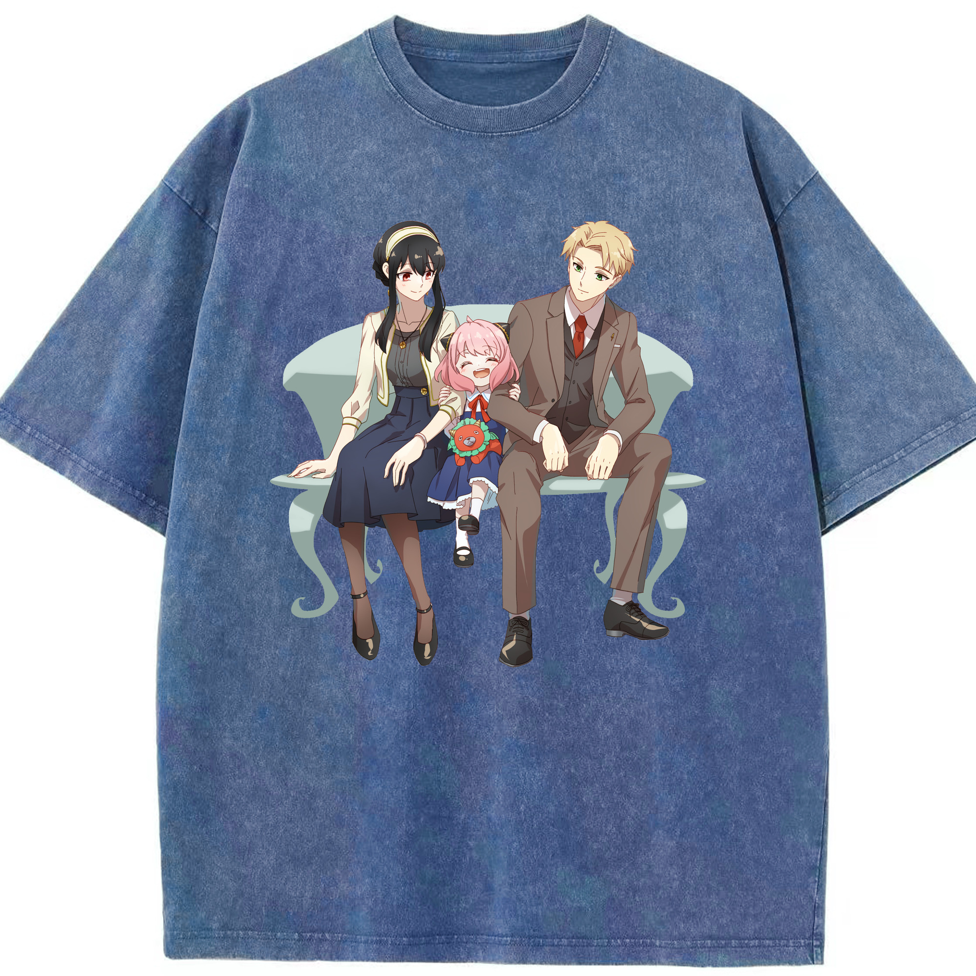 （画像用） SPY×FAMILY间谍家家酒 綿100% ヴィンテージ風 半袖Tシャツ（フロントプリント）