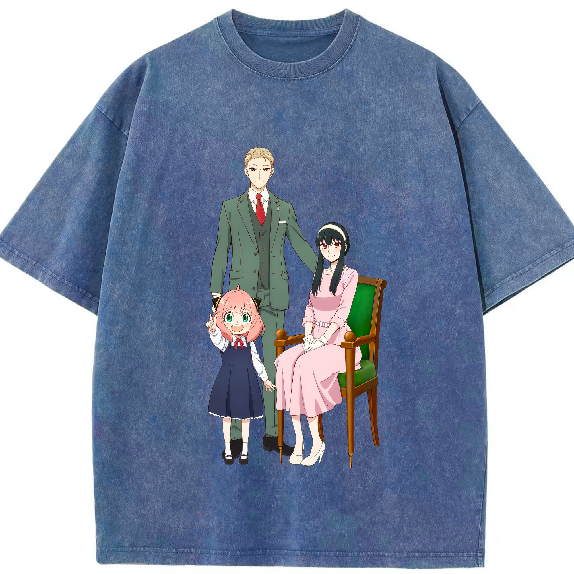 （画像用） SPY×FAMILY间谍家家酒 綿100% ヴィンテージ風 半袖Tシャツ（フロントプリント）