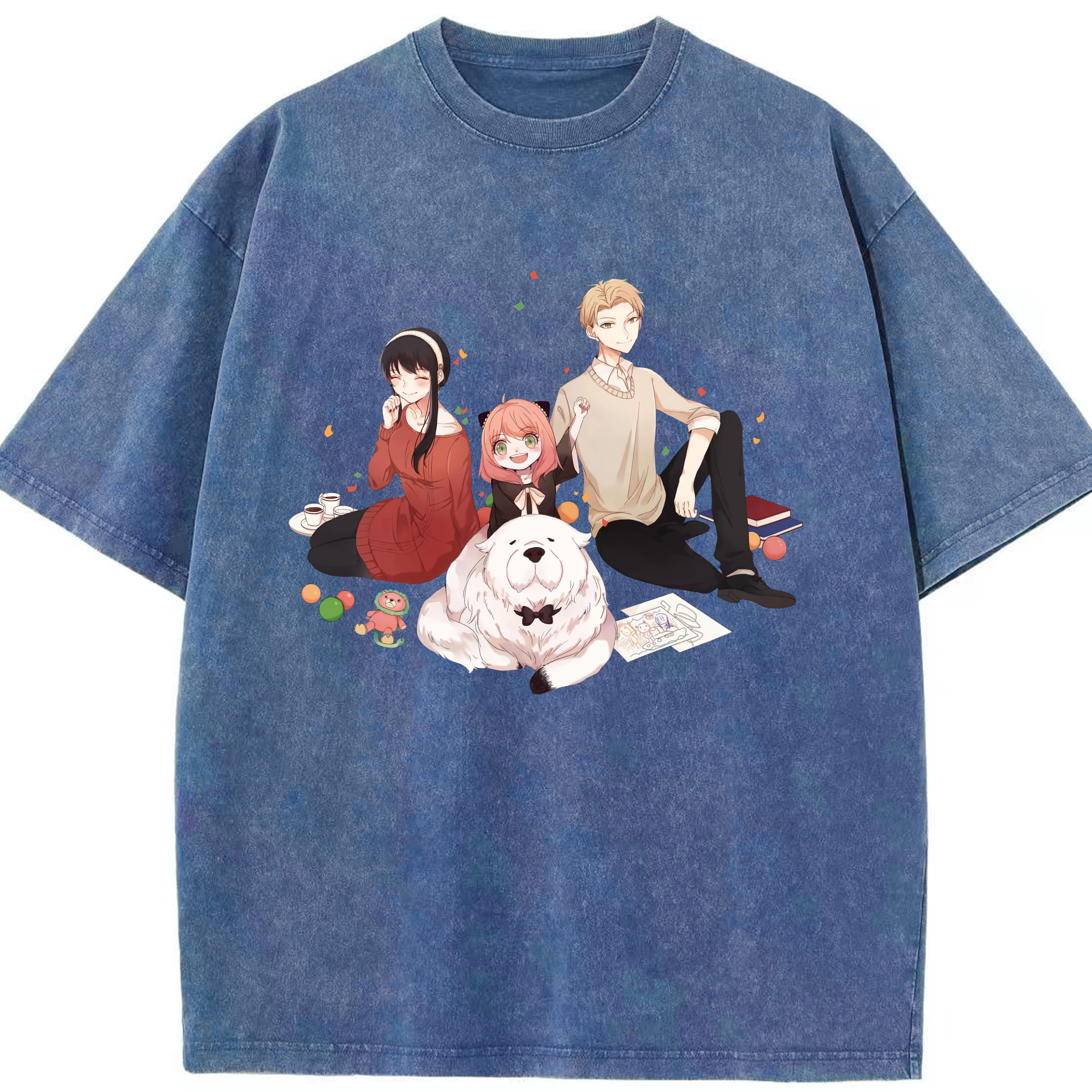 （画像用） SPY×FAMILY间谍家家酒 綿100% ヴィンテージ風 半袖Tシャツ（フロントプリント）