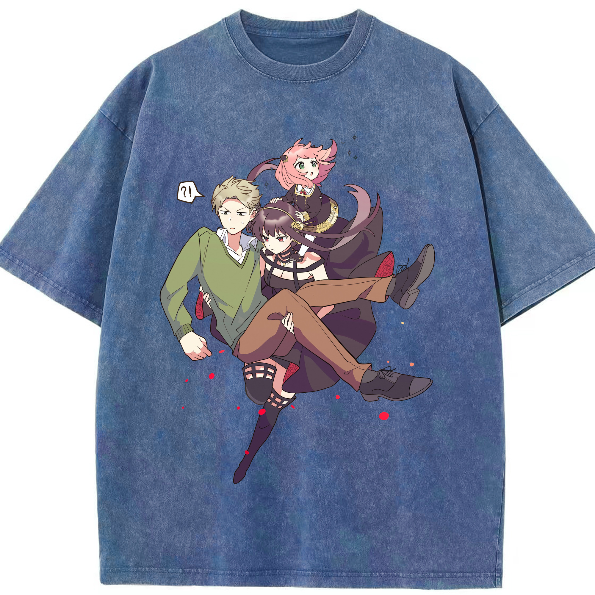 （画像用） SPY×FAMILY间谍家家酒 綿100% ヴィンテージ風 半袖Tシャツ（フロントプリント）