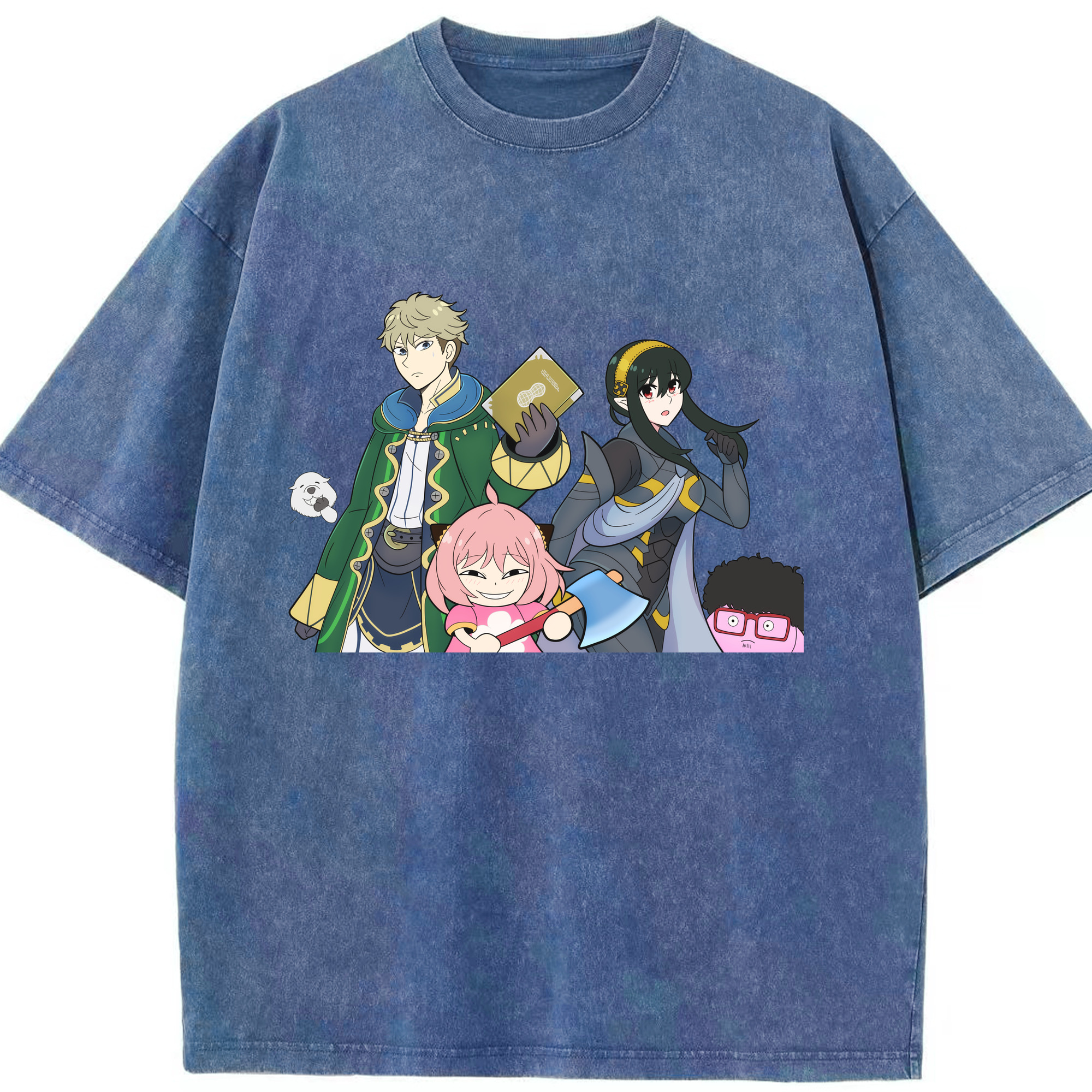 （画像用） SPY×FAMILY间谍家家酒 綿100% ヴィンテージ風 半袖Tシャツ（フロントプリント）