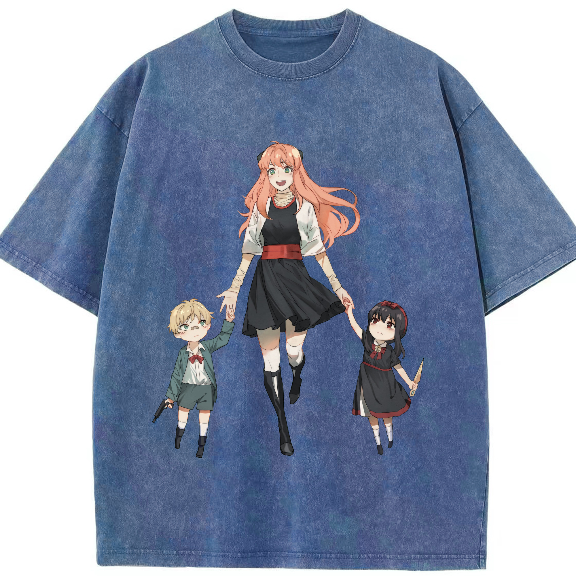 （画像用） SPY×FAMILY间谍家家酒 綿100% ヴィンテージ風 半袖Tシャツ（フロントプリント）