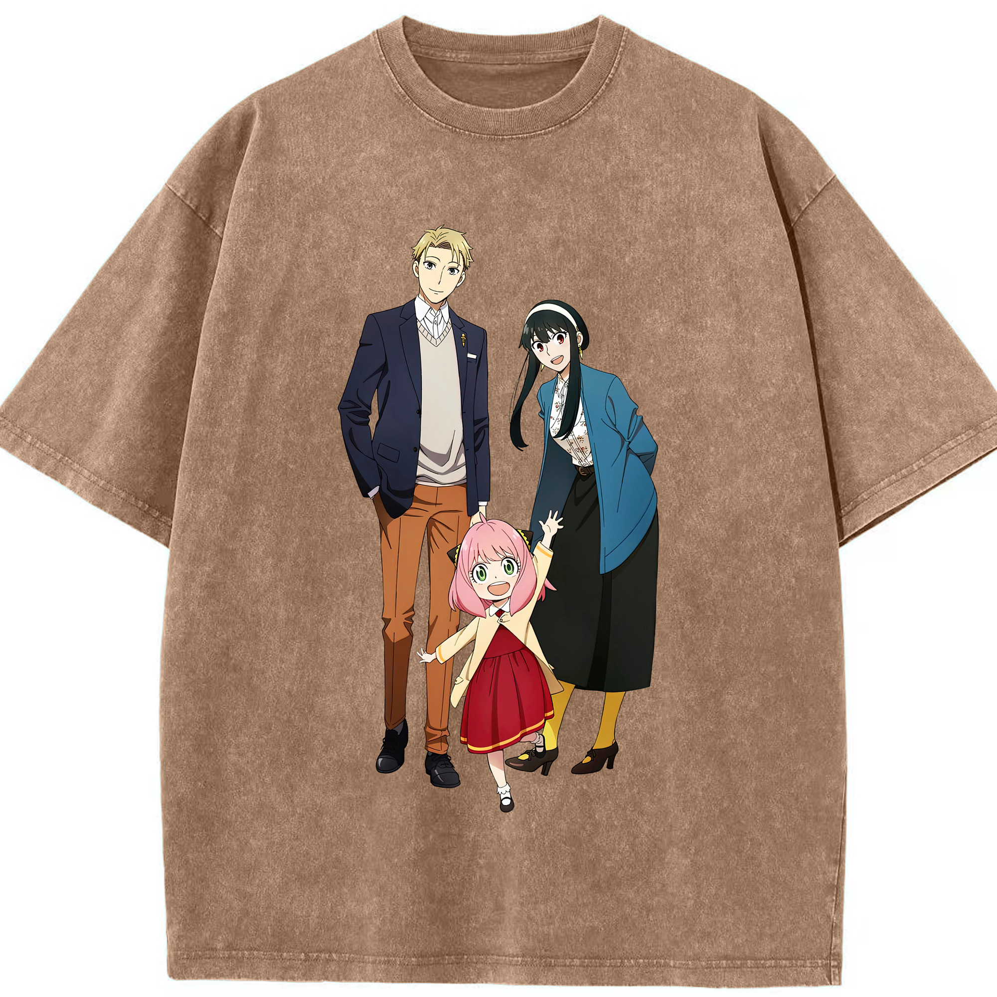 （画像用） SPY×FAMILY间谍家家酒 綿100% ヴィンテージ風 半袖Tシャツ（フロントプリント）