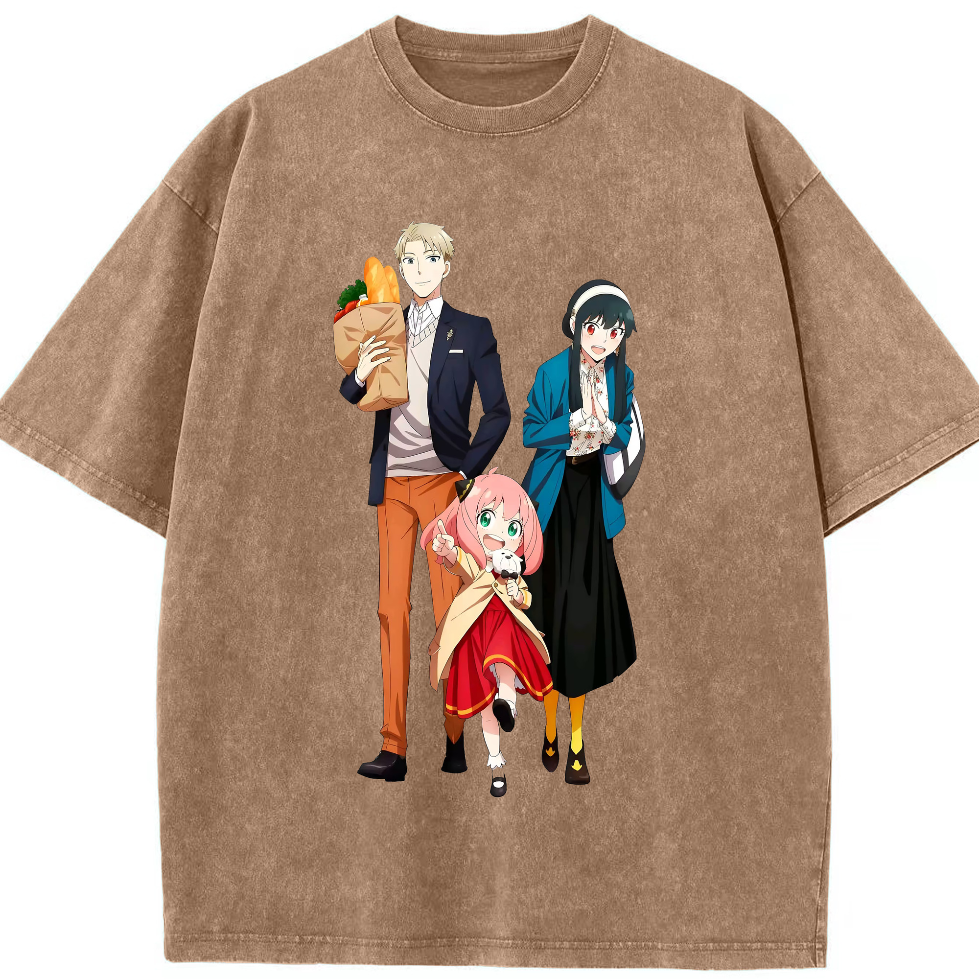 （画像用） SPY×FAMILY间谍家家酒 綿100% ヴィンテージ風 半袖Tシャツ（フロントプリント）