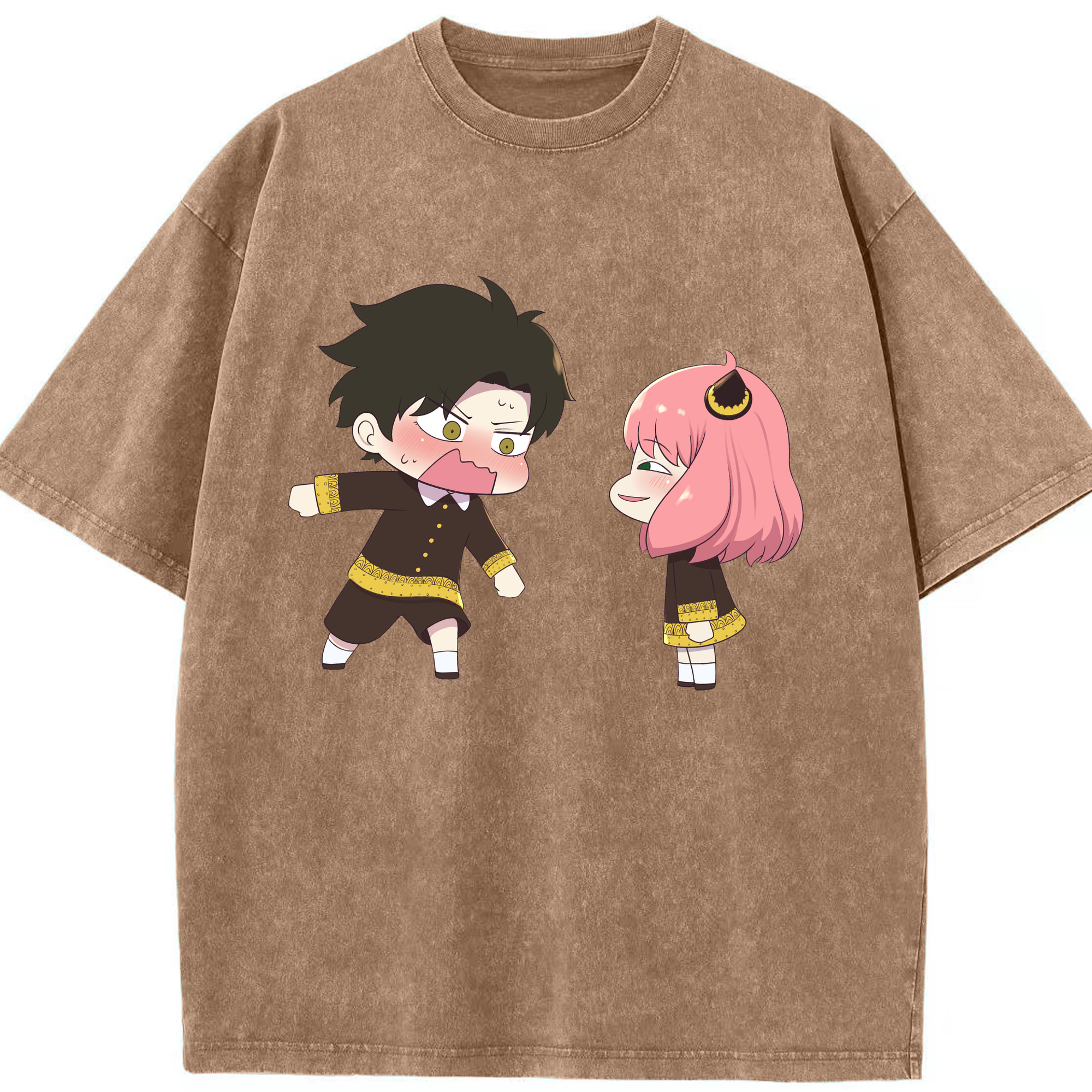 （画像用） SPY×FAMILY间谍家家酒 綿100% ヴィンテージ風 半袖Tシャツ（フロントプリント）