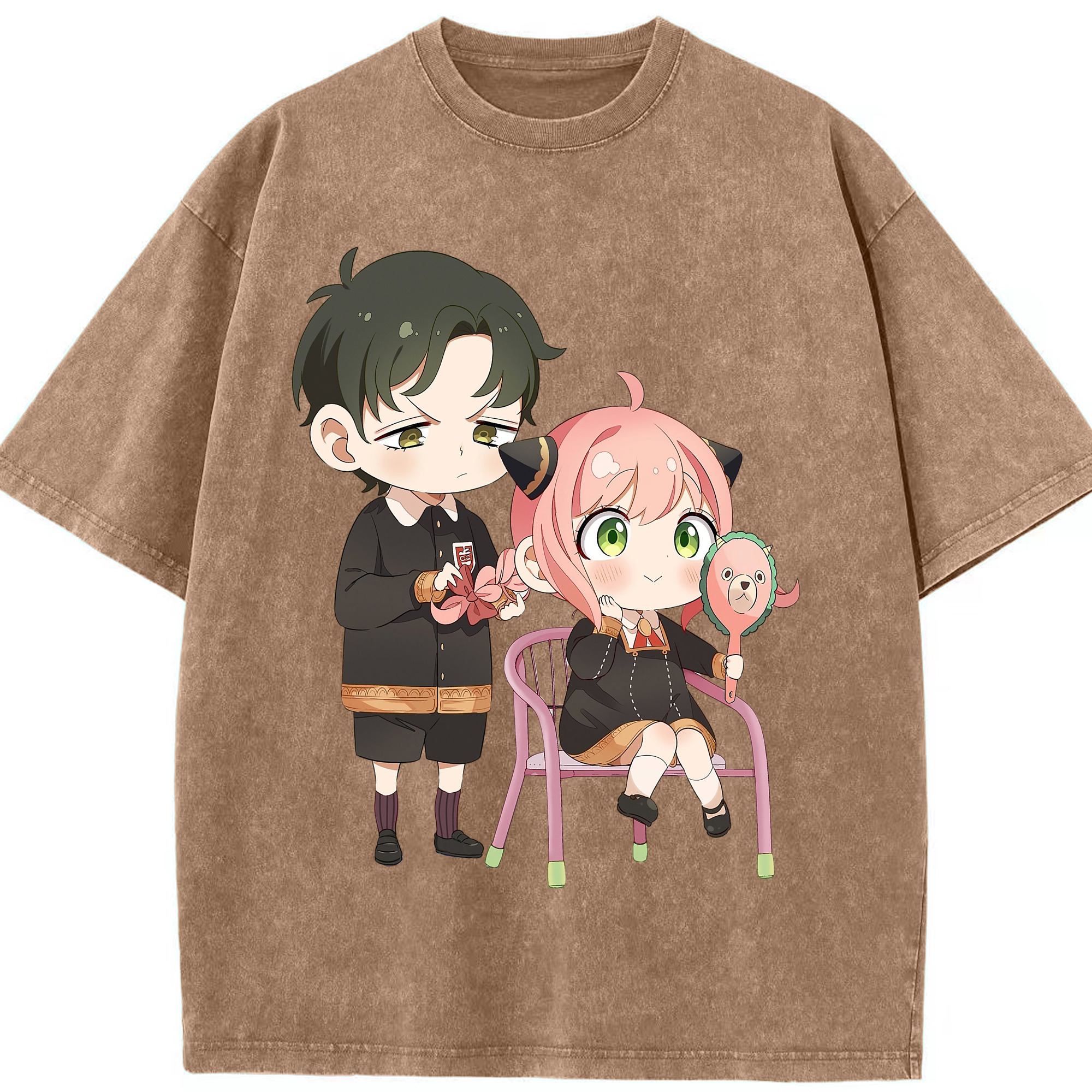 （画像用） SPY×FAMILY间谍家家酒 綿100% ヴィンテージ風 半袖Tシャツ（フロントプリント）