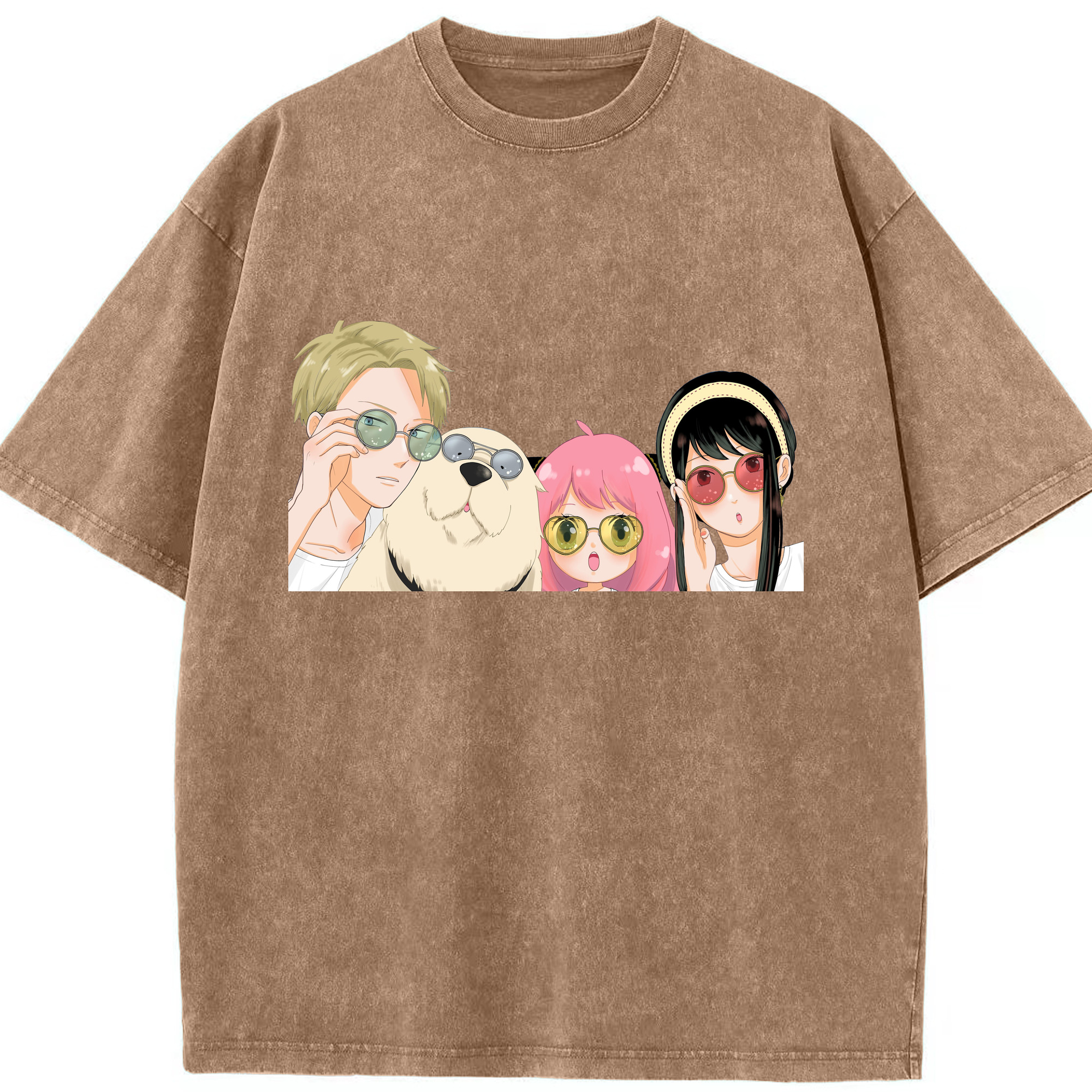 （画像用） SPY×FAMILY间谍家家酒 綿100% ヴィンテージ風 半袖Tシャツ（フロントプリント）