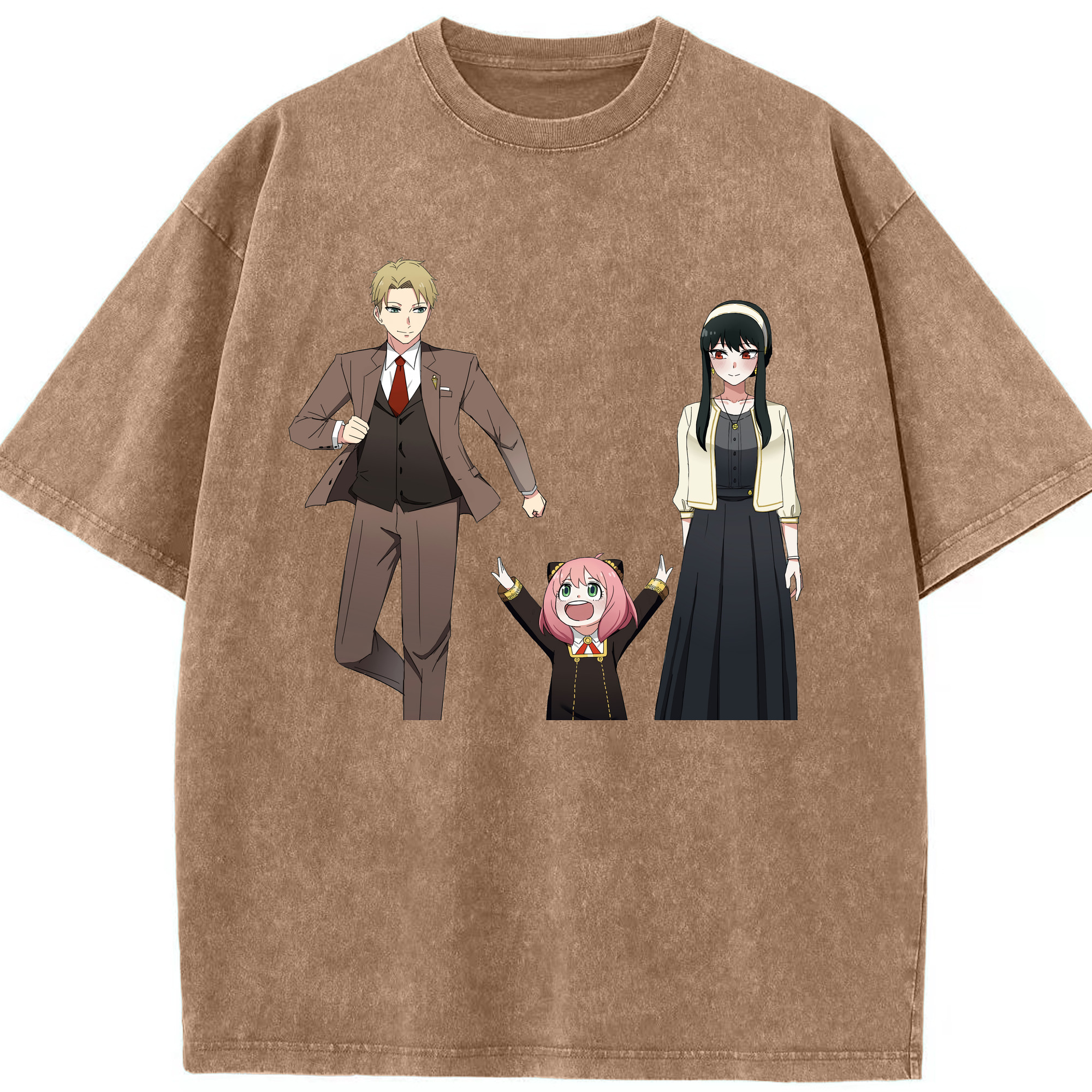 （画像用） SPY×FAMILY间谍家家酒 綿100% ヴィンテージ風 半袖Tシャツ（フロントプリント）