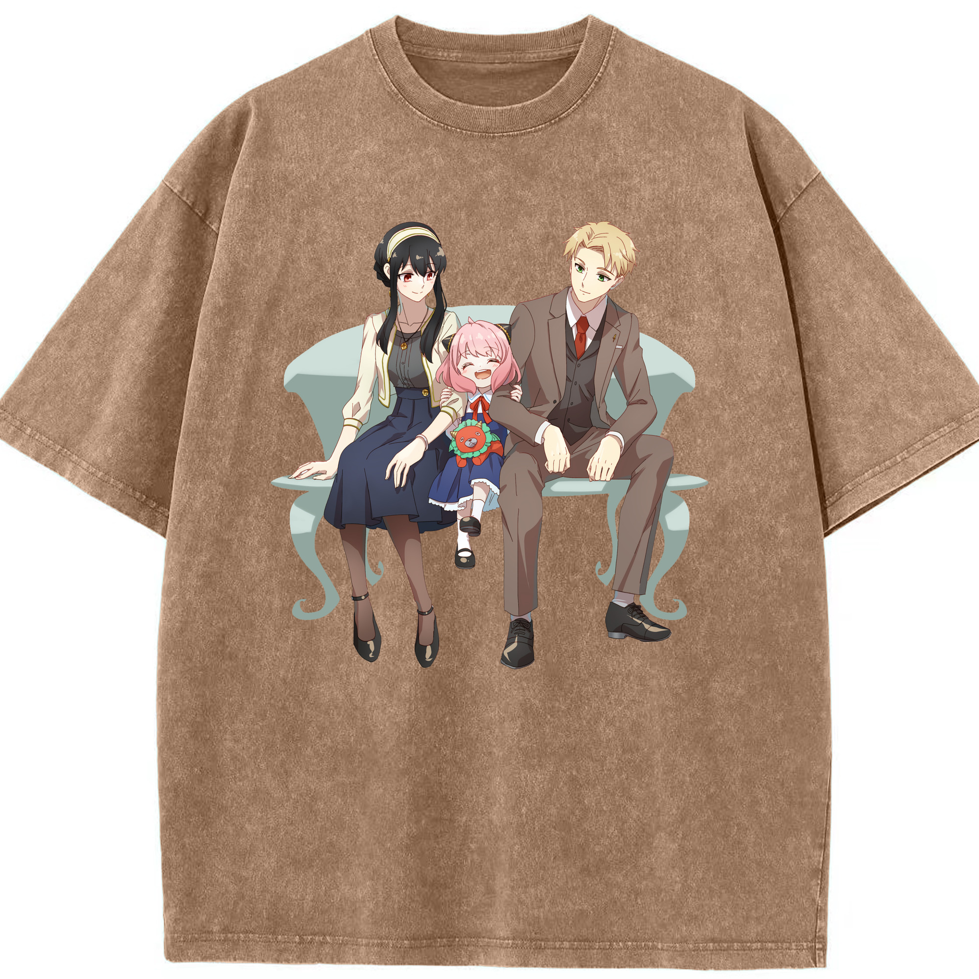 （画像用） SPY×FAMILY间谍家家酒 綿100% ヴィンテージ風 半袖Tシャツ（フロントプリント）