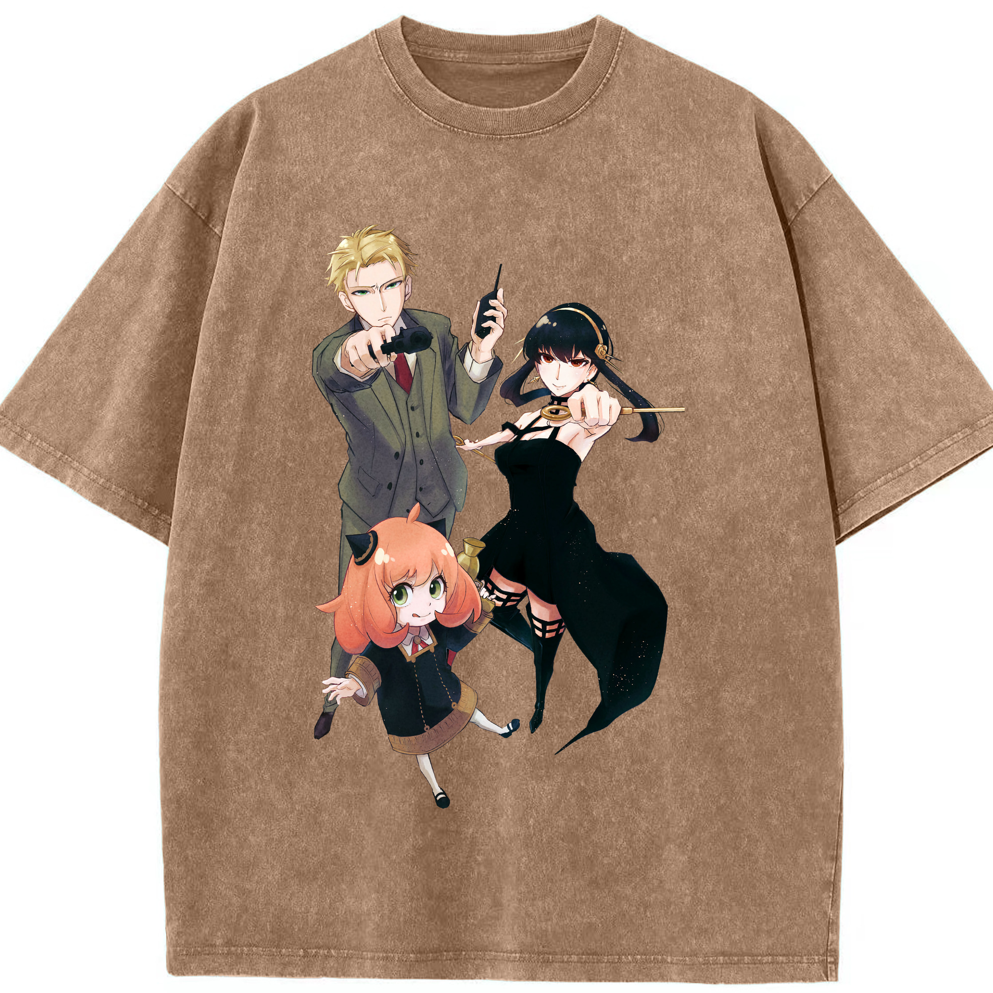 （画像用） SPY×FAMILY间谍家家酒 綿100% ヴィンテージ風 半袖Tシャツ（フロントプリント）